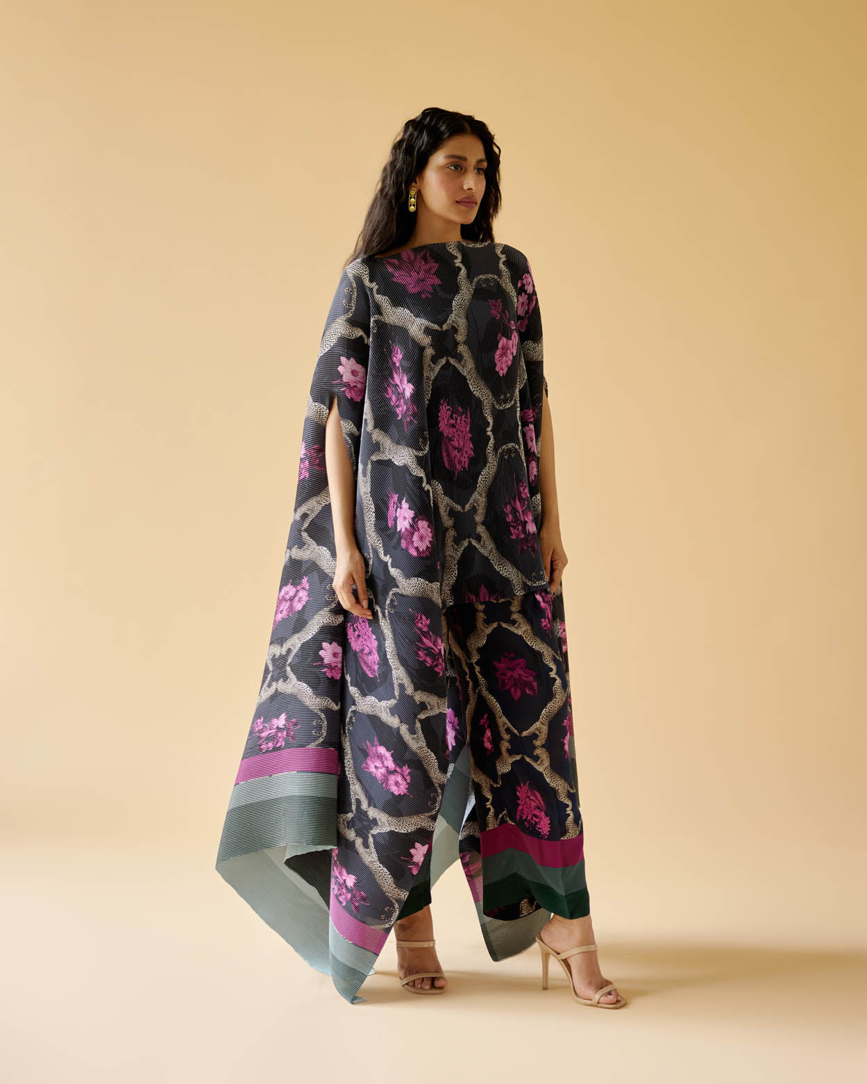 Midnight Dahlia Pleated Cape