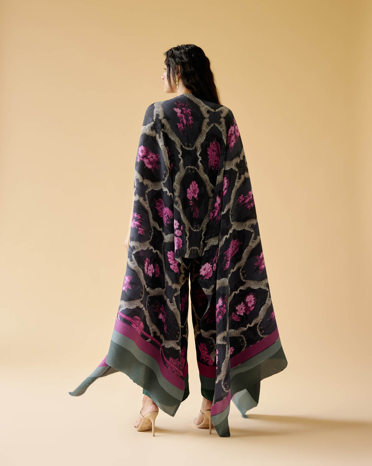 Midnight Dahlia Pleated Cape