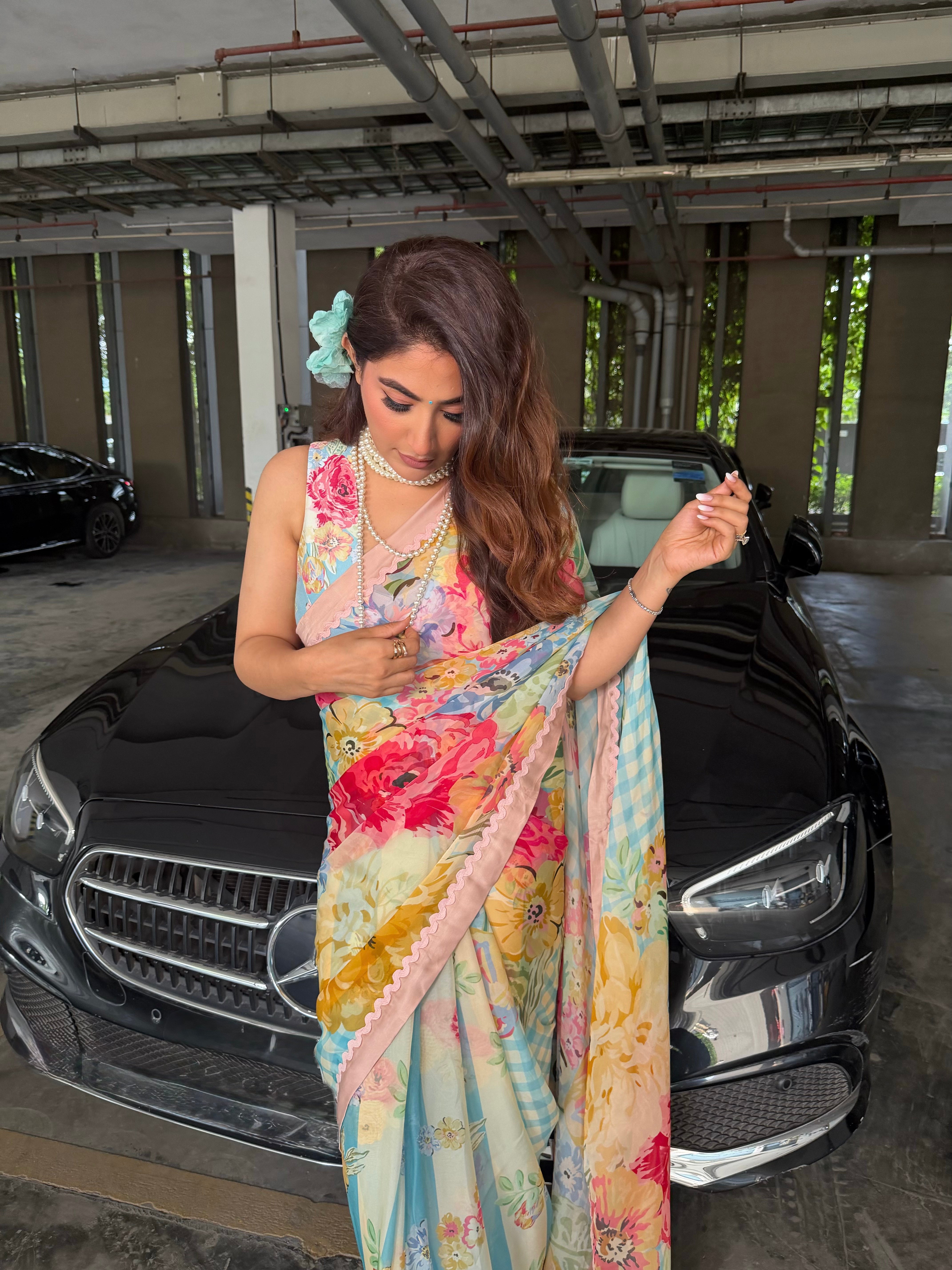 Rani Bloom Saree Set