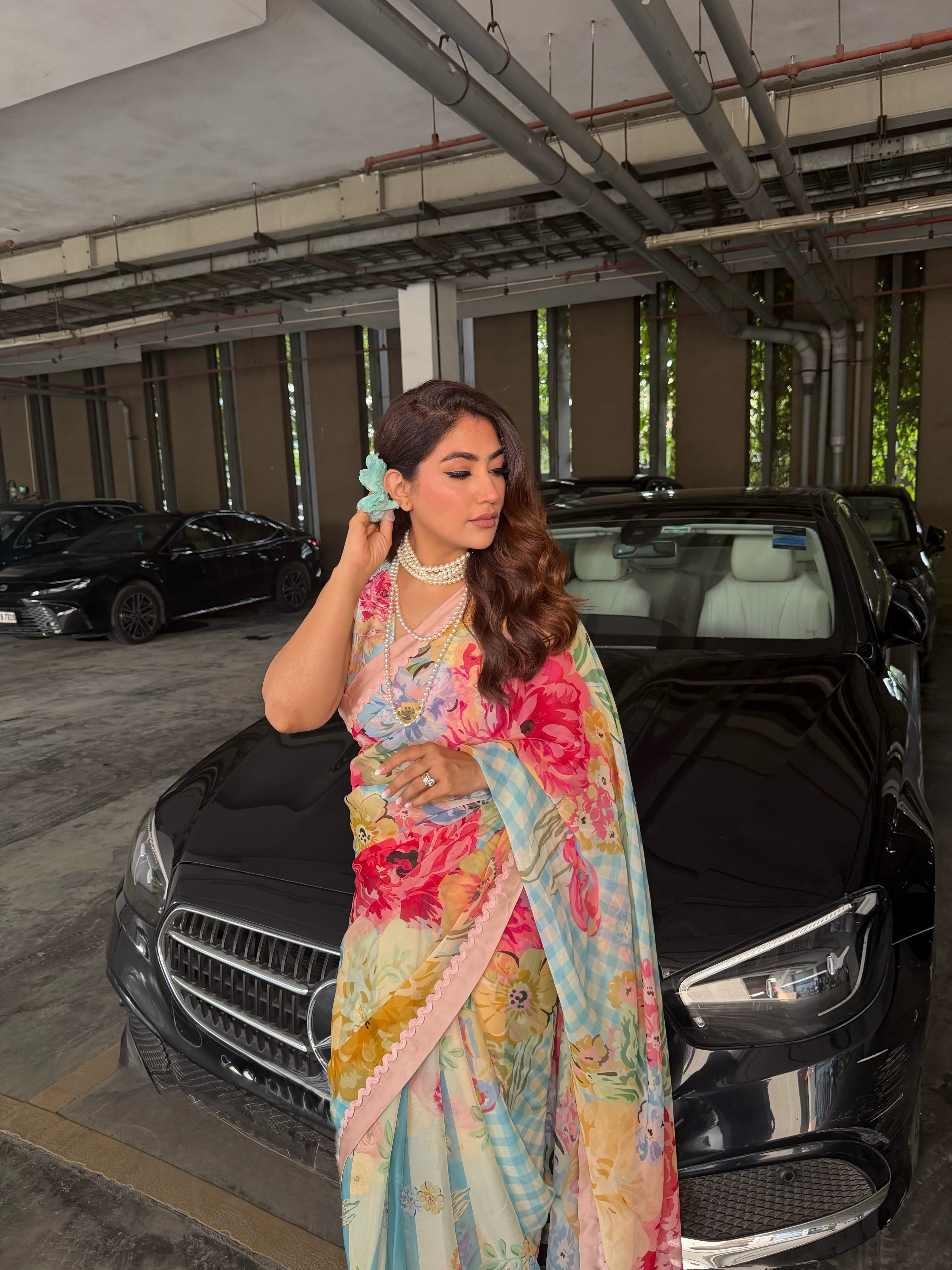 Rani Bloom Saree Set