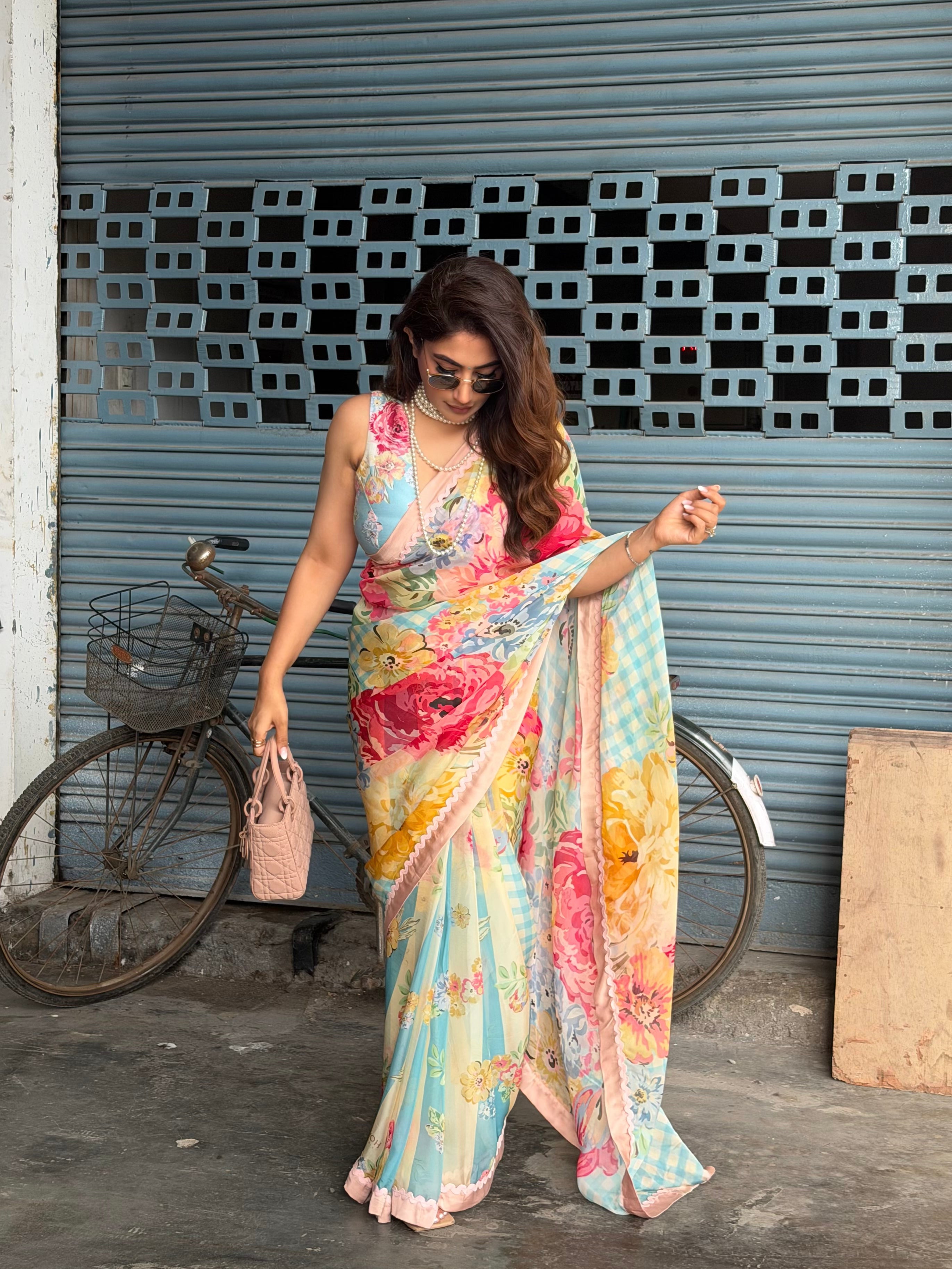 Rani Bloom Saree Set