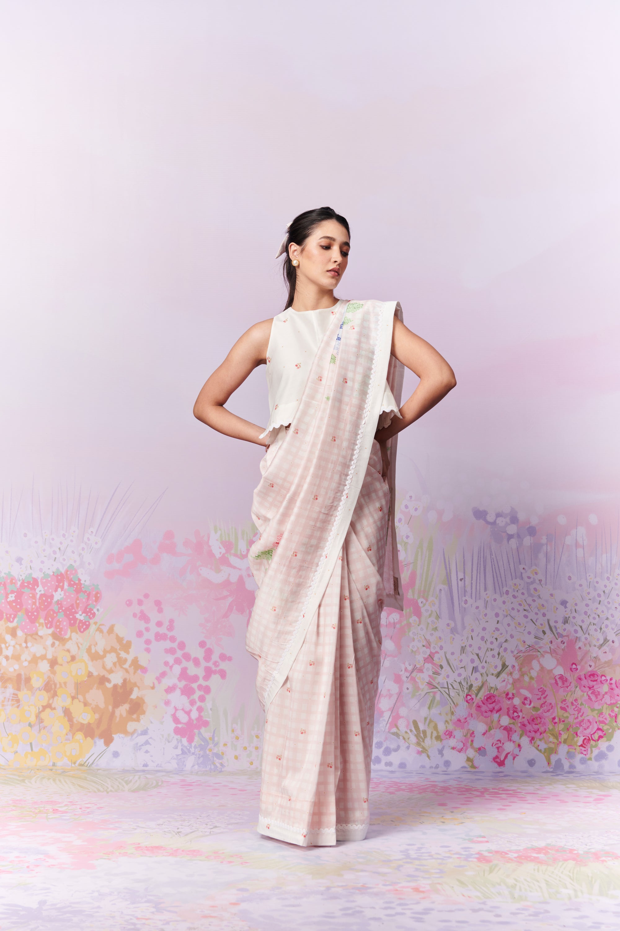 Blush Blossom Saree