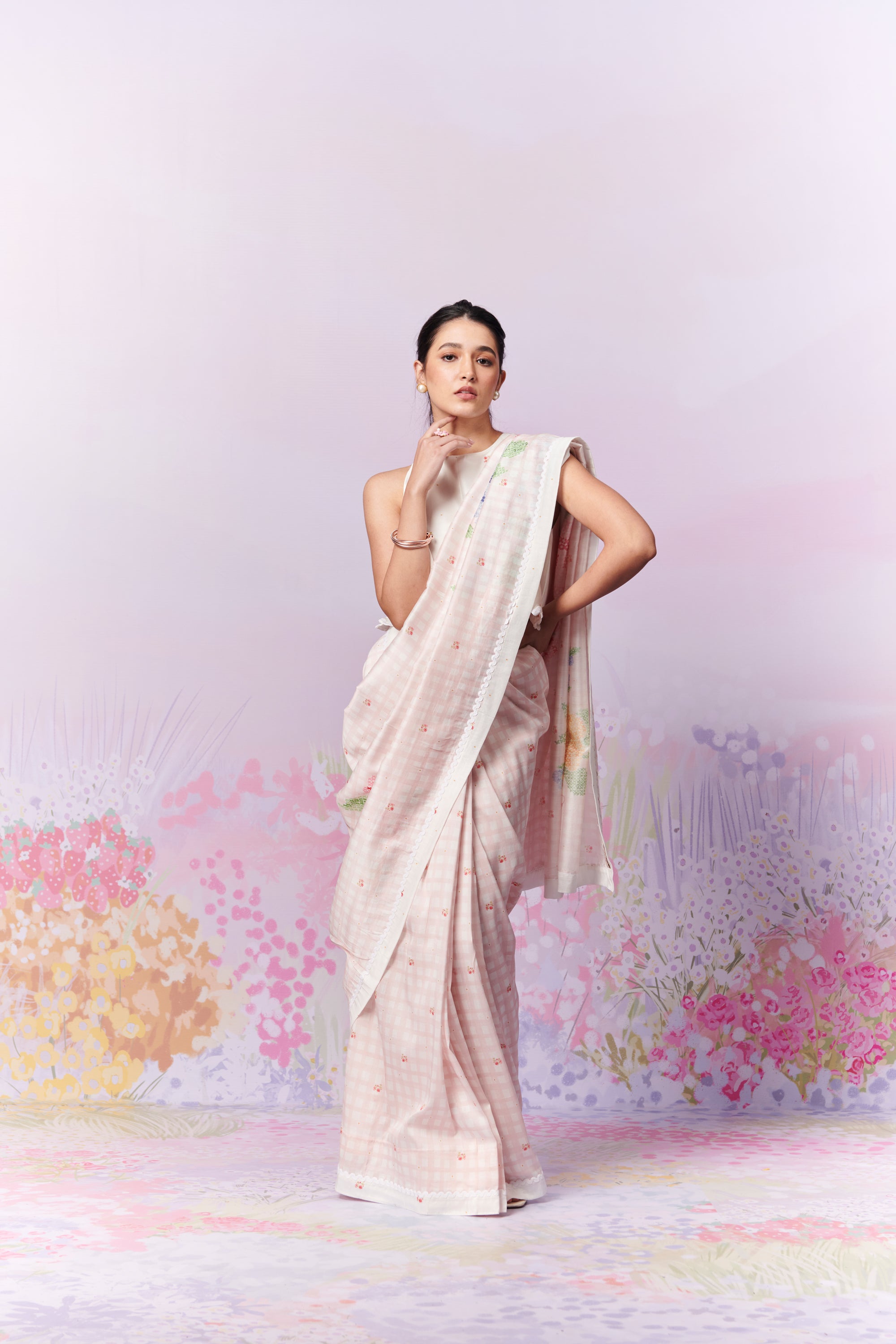 Blush Blossom Saree