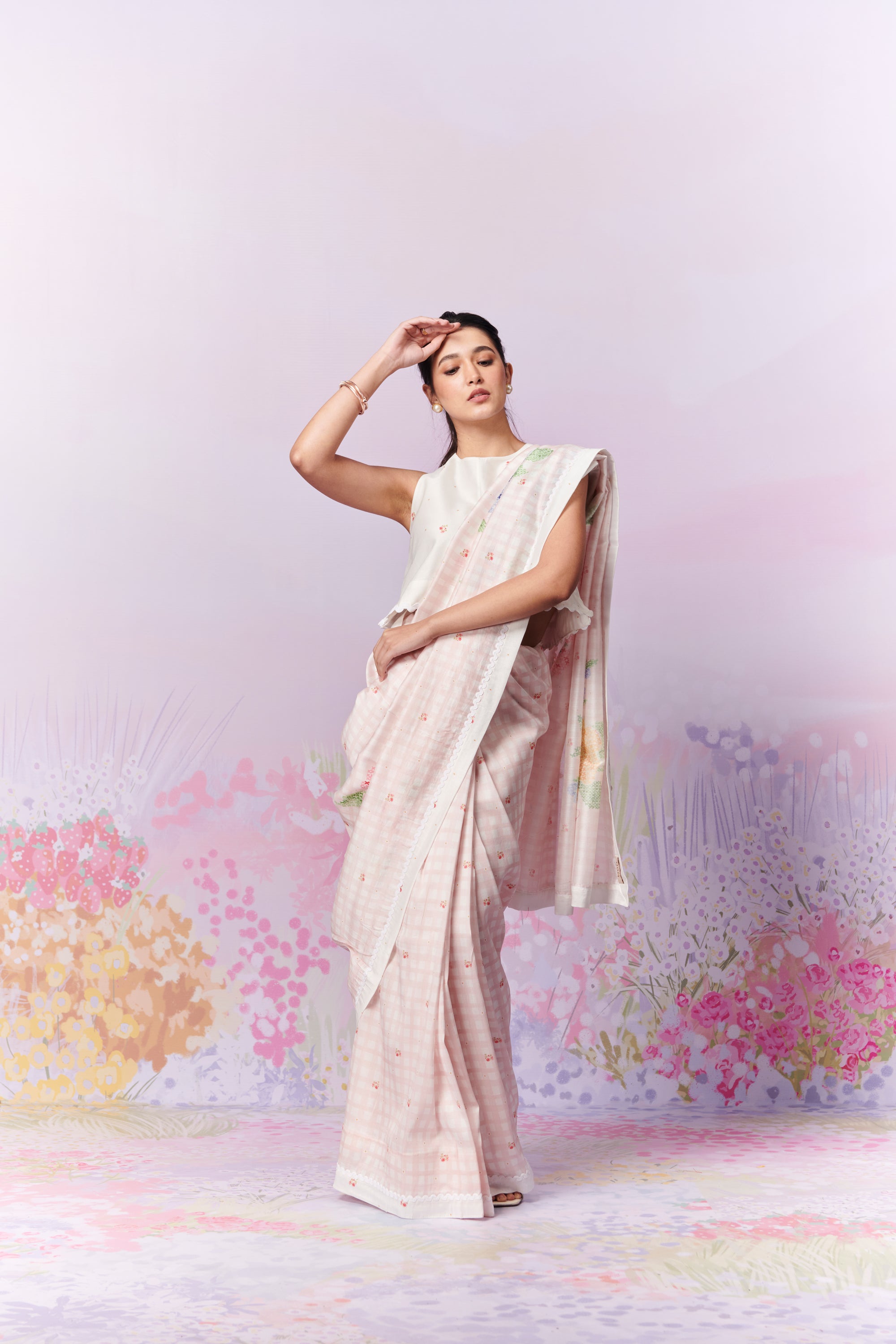 Blush Blossom Saree