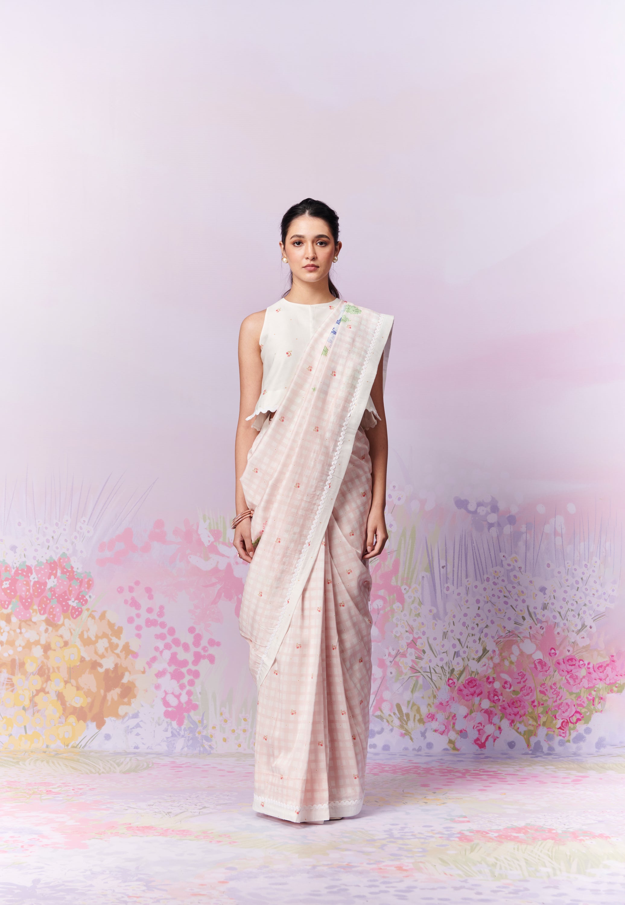 Blush Blossom Saree