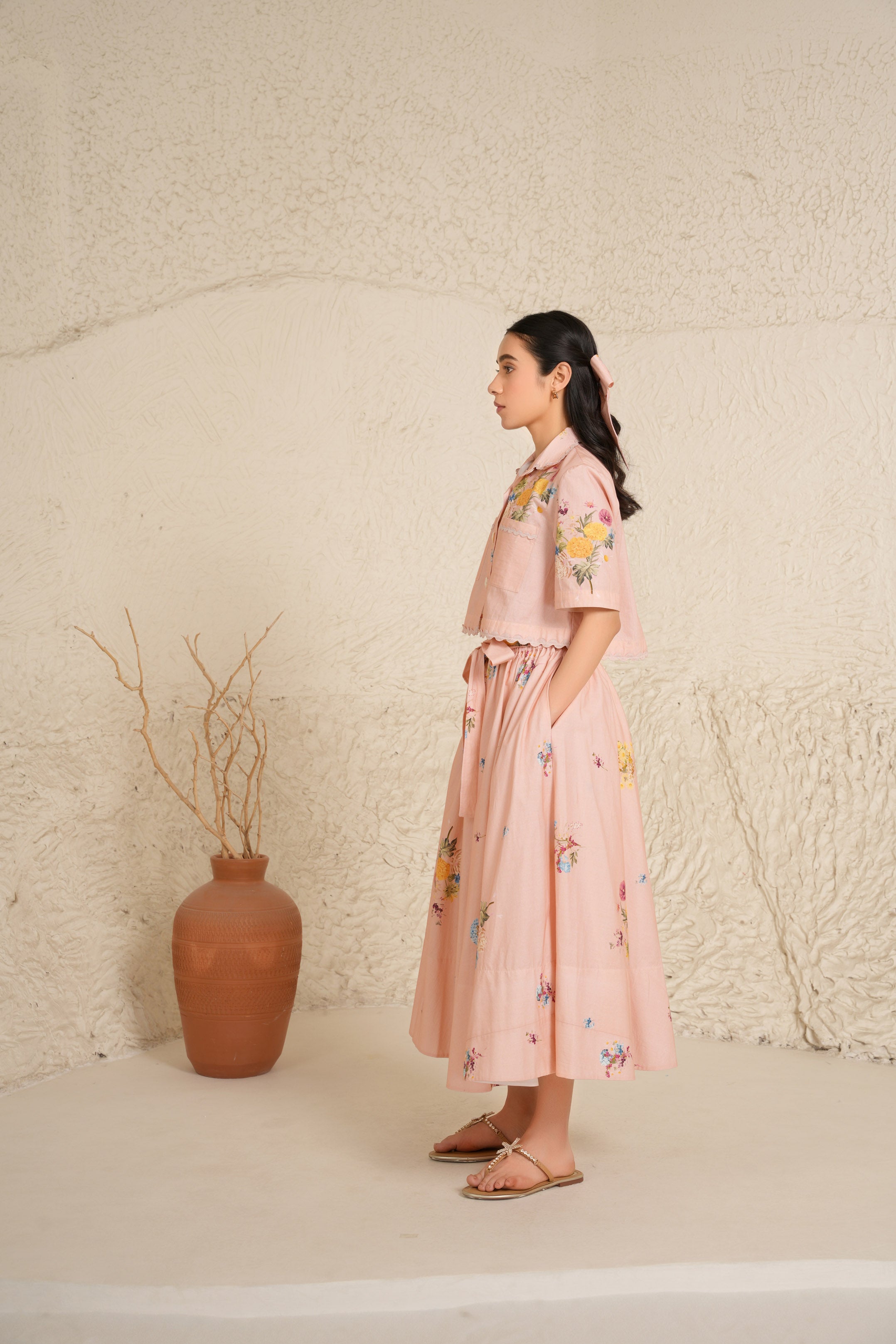 Soft Bloom Skirt Set