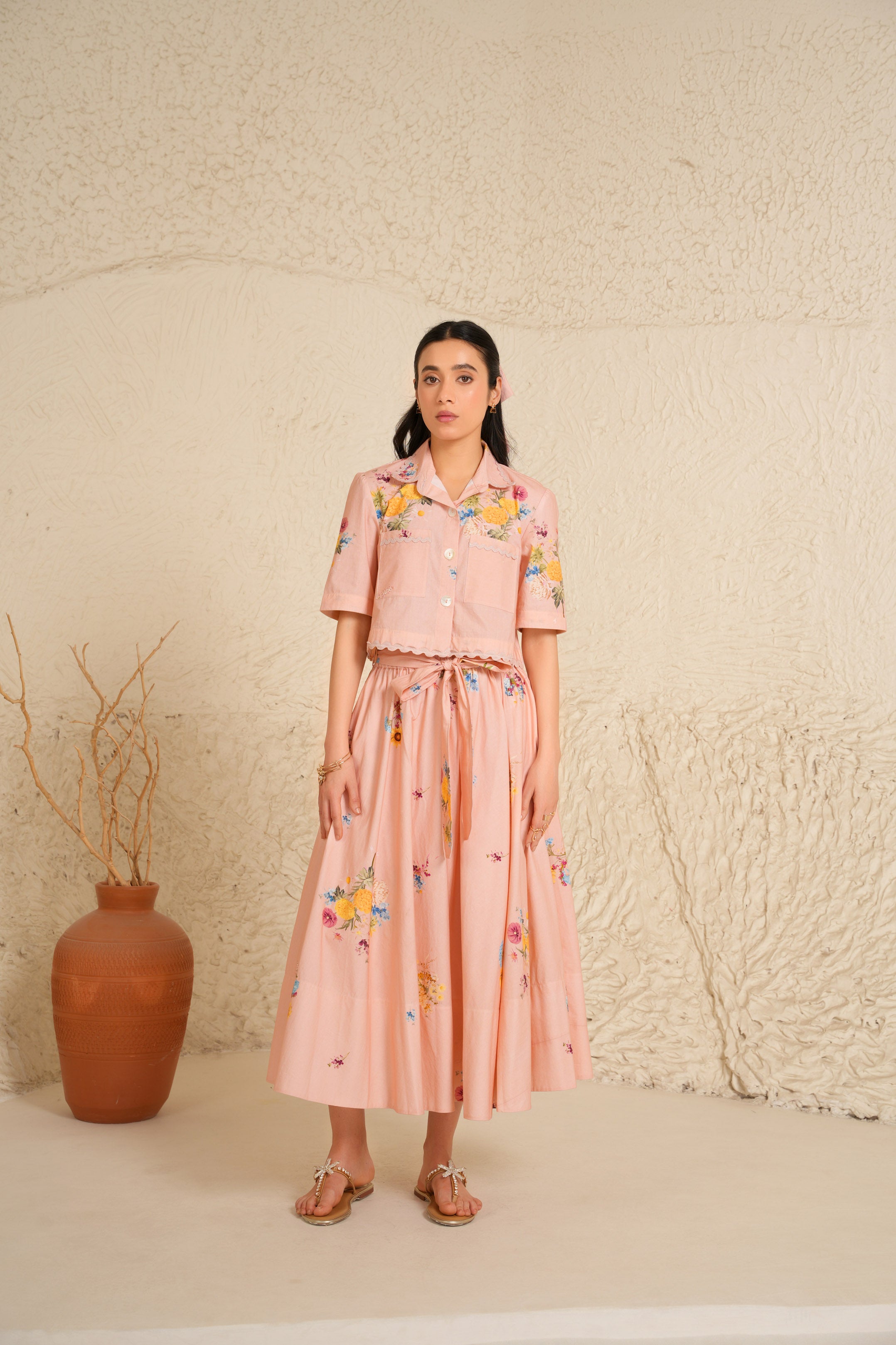 Soft Bloom Skirt Set