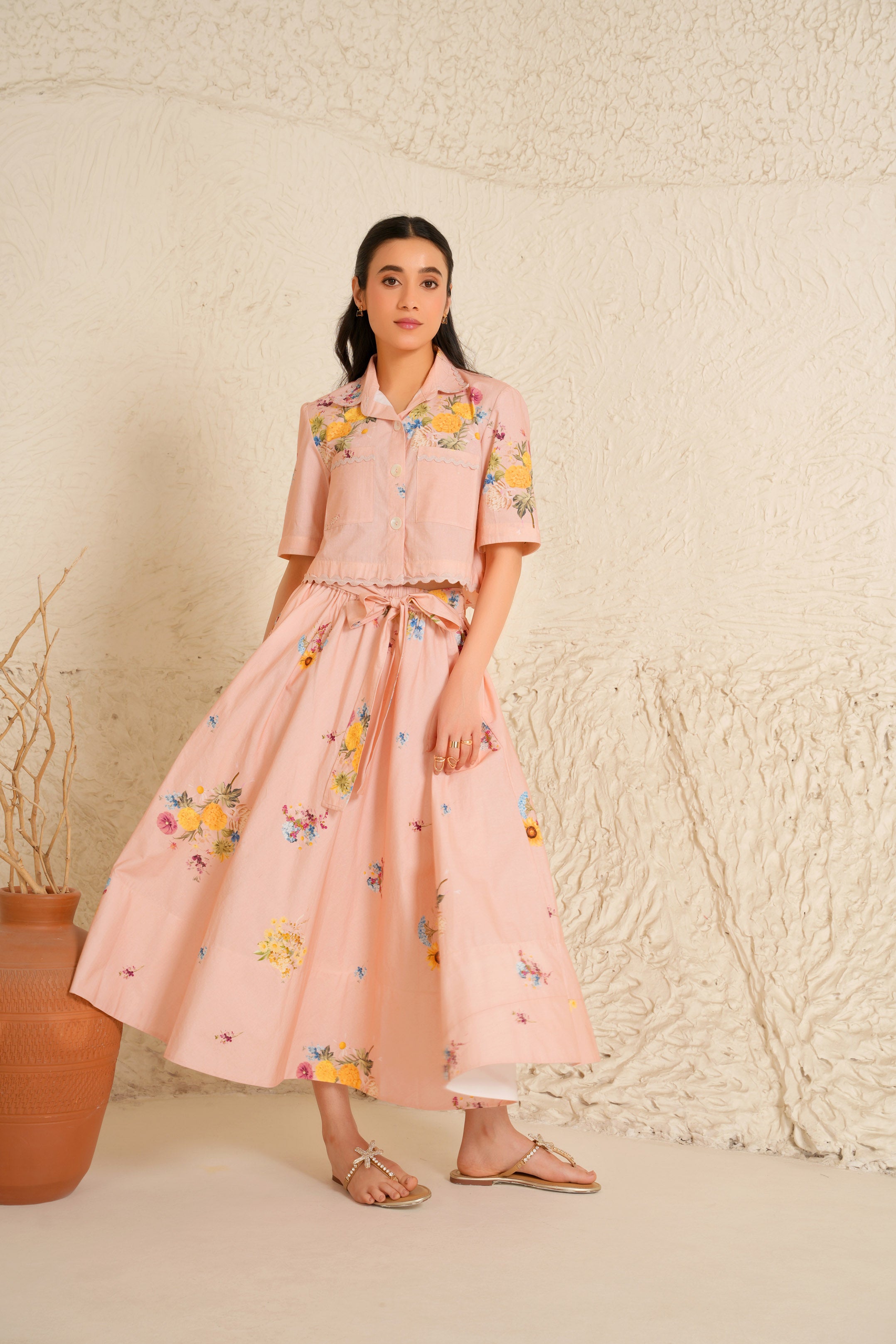 Soft Bloom Skirt Set