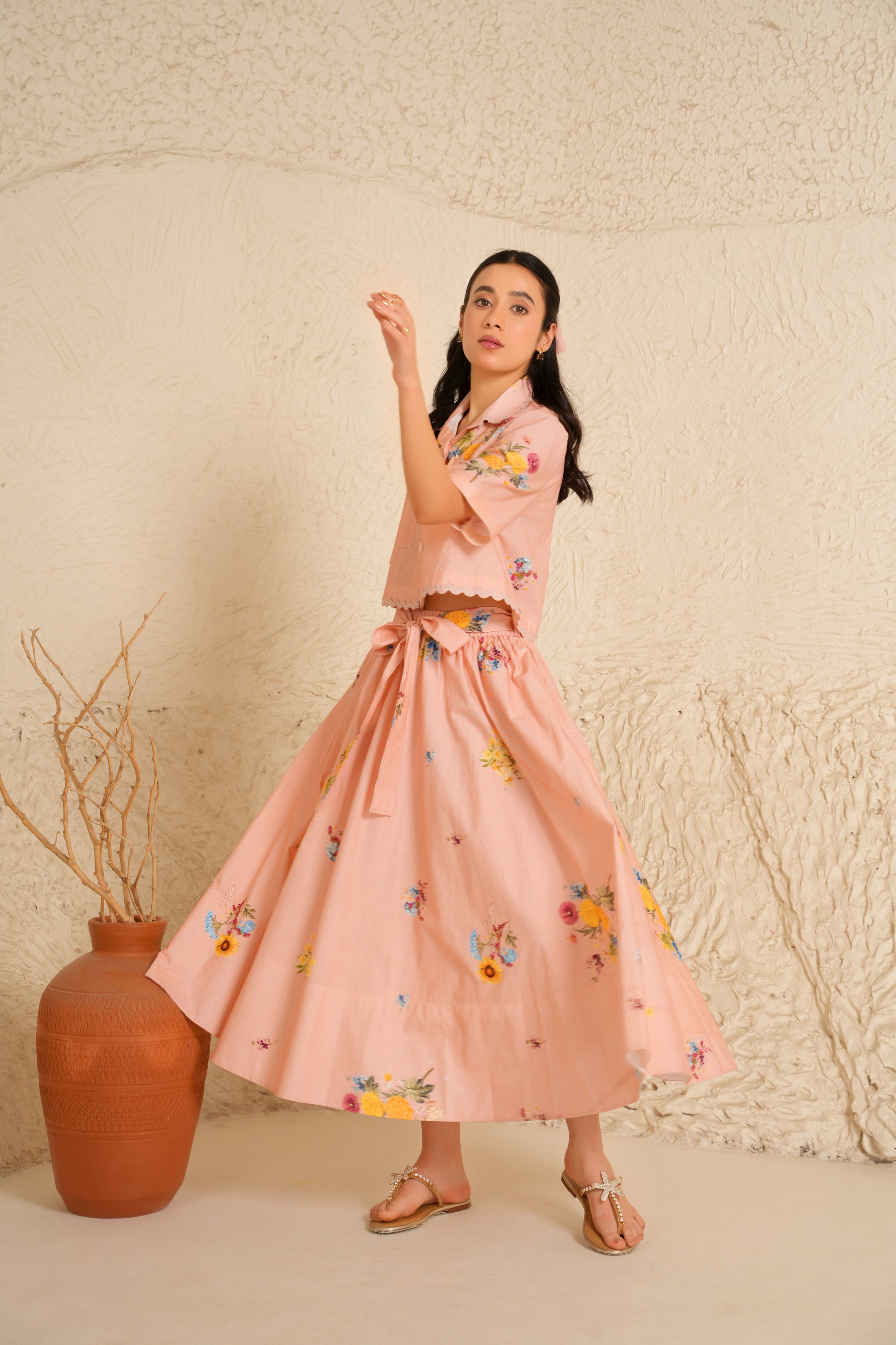 Soft Bloom Skirt Set