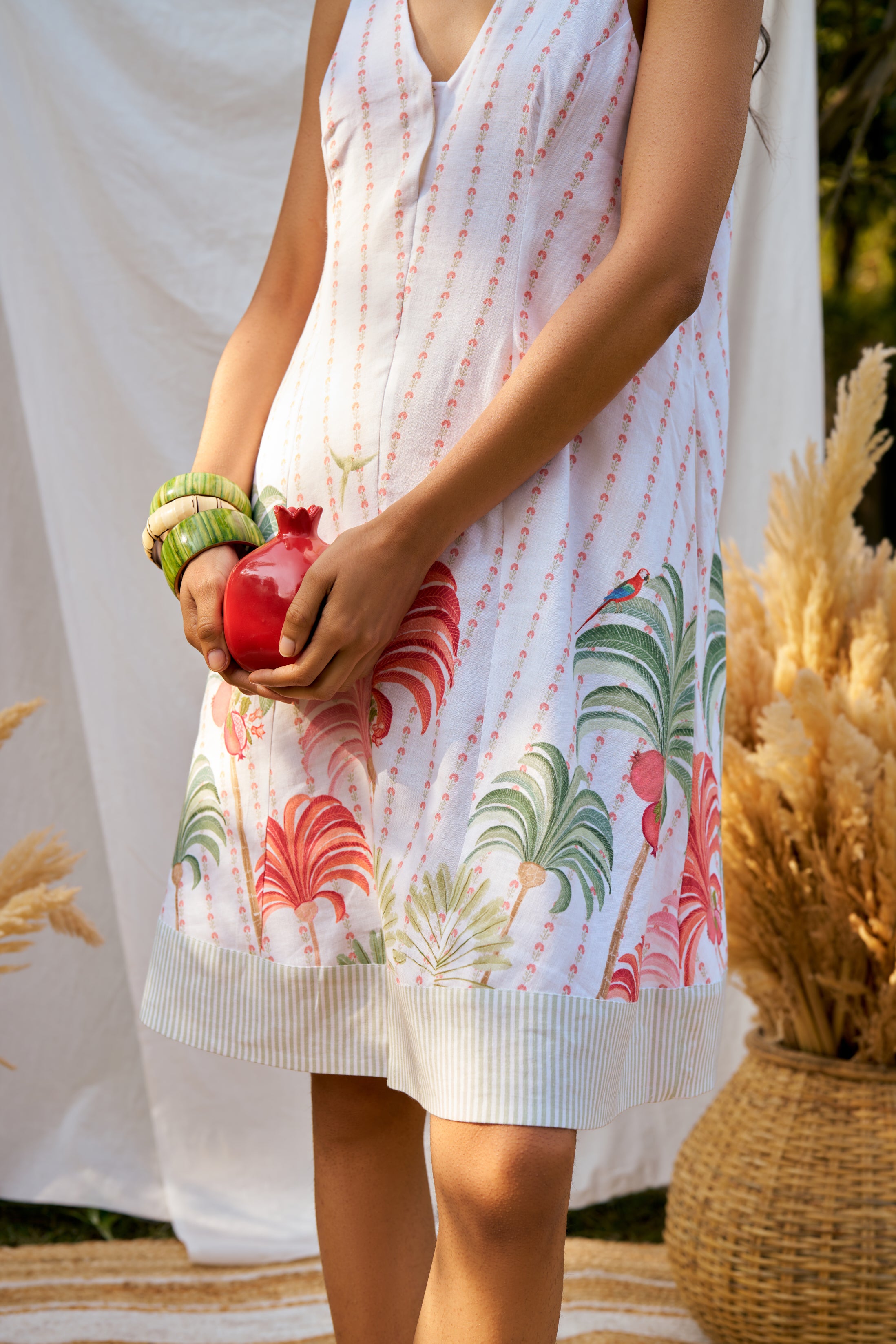 Plume & Palms Sleeveless Shell Dress