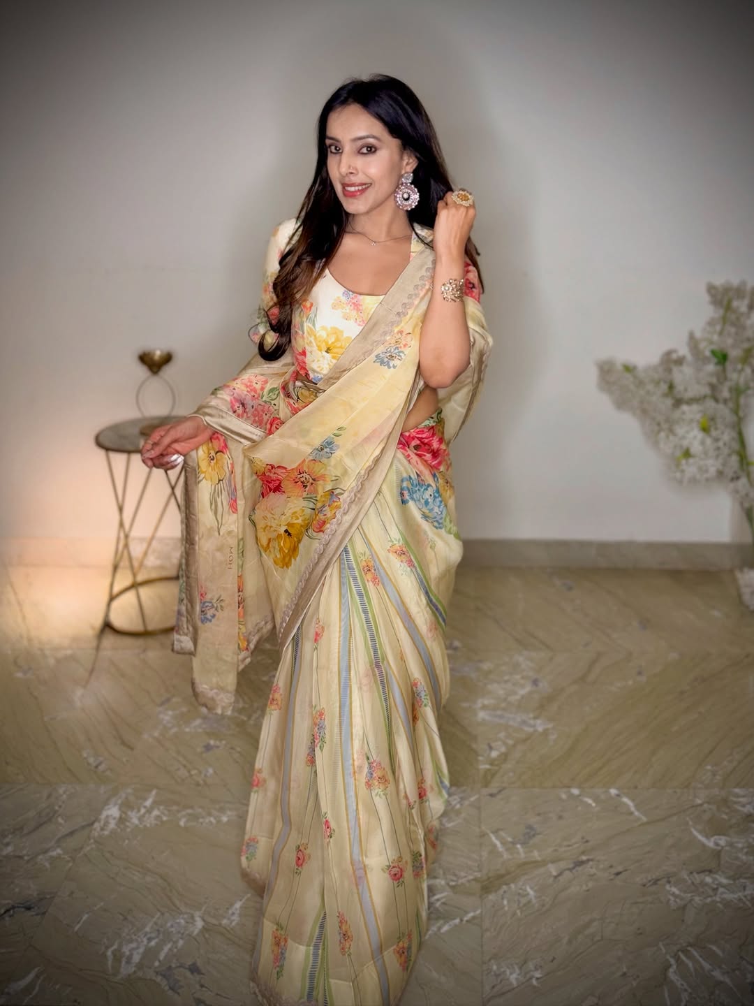 Mohtarma's Rose Garden Saree Set