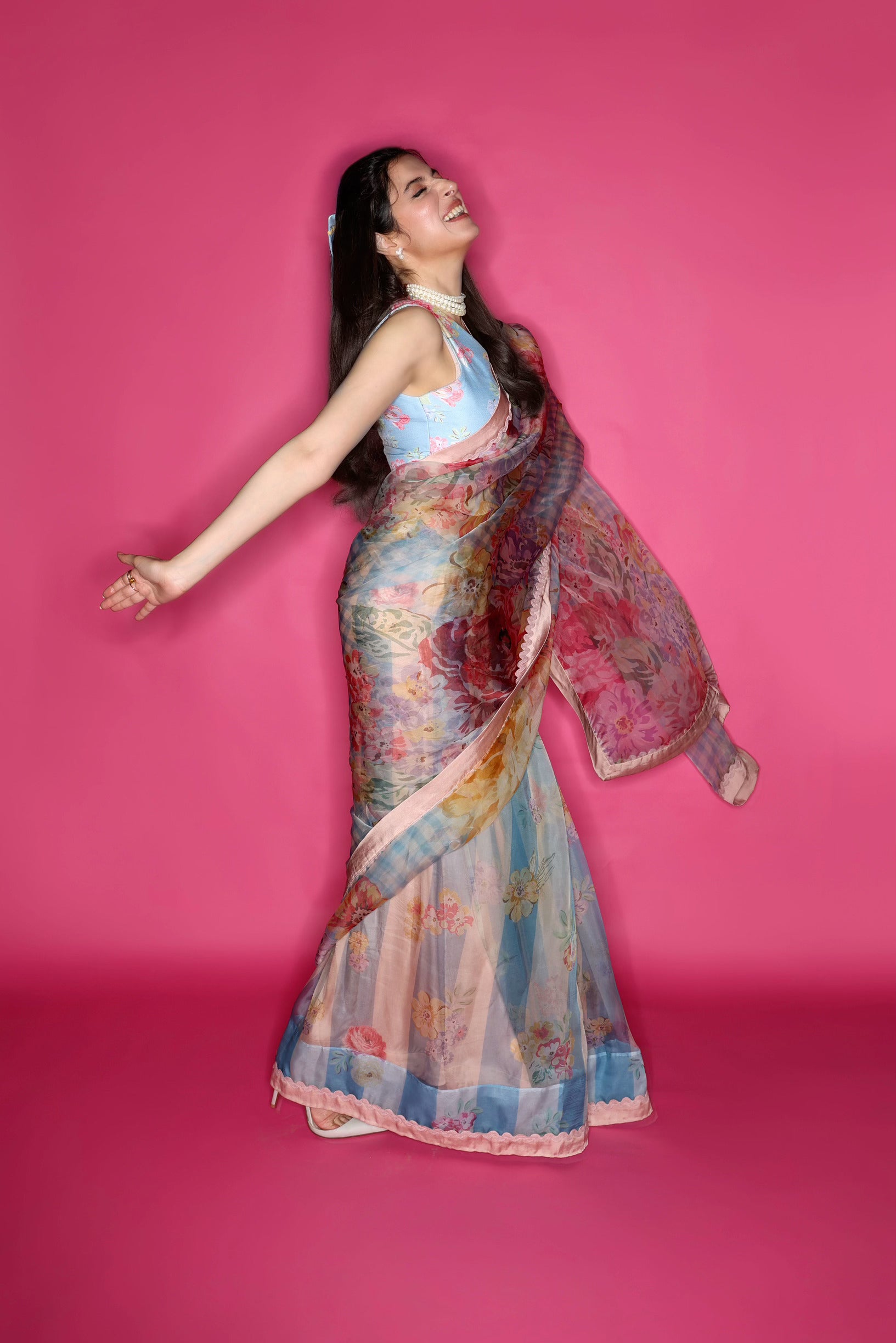 Rani Bloom Saree Set