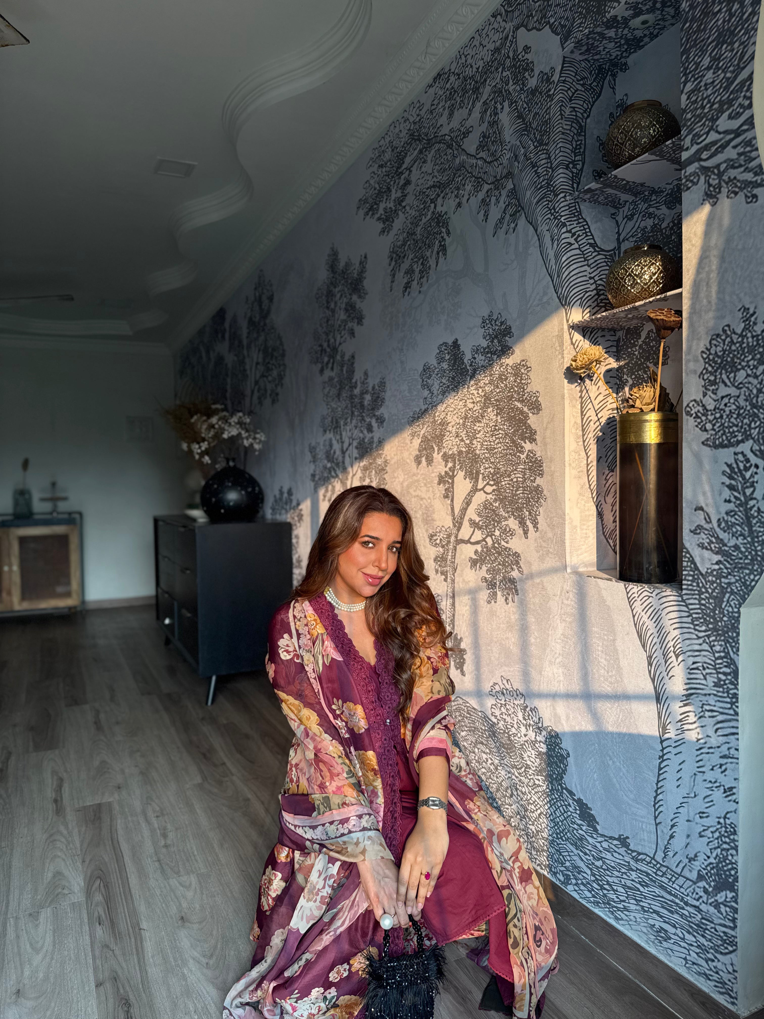 The Maharani Bagh Side Gathered Kurta Set