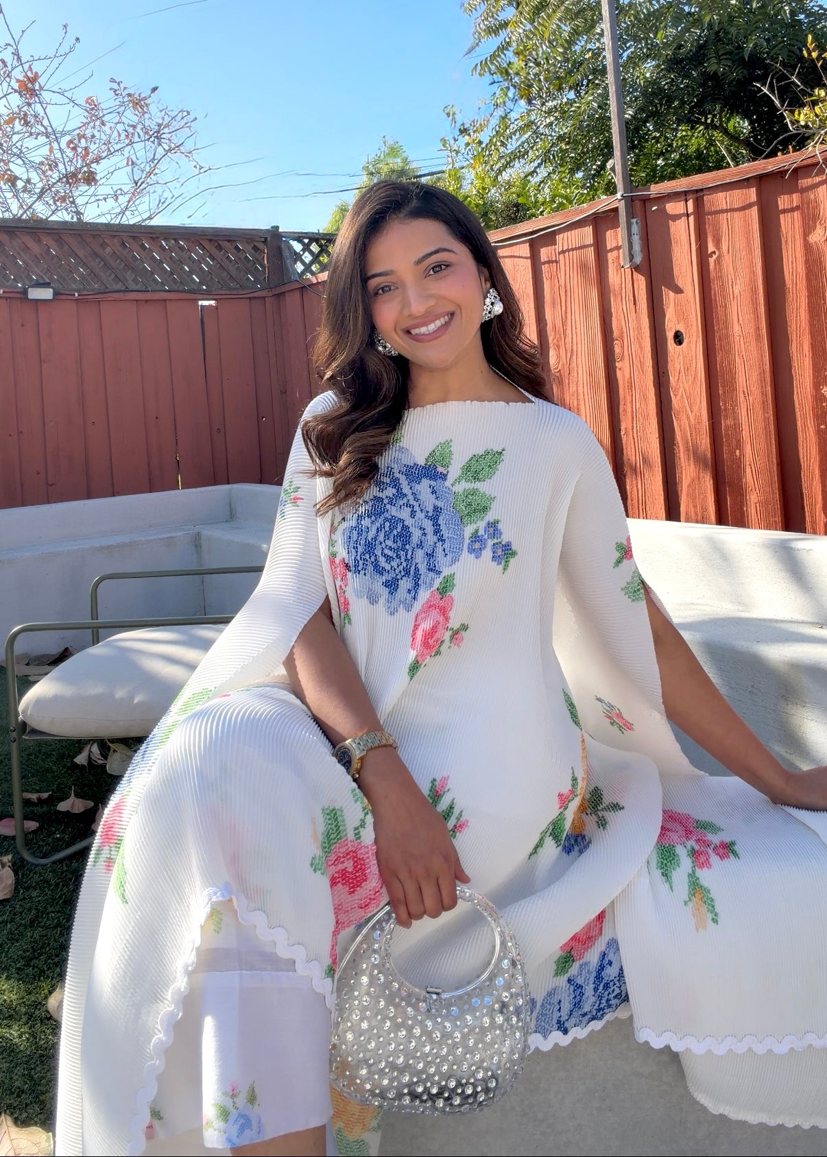 Summmer Rose Cape and Trousers co-ord set