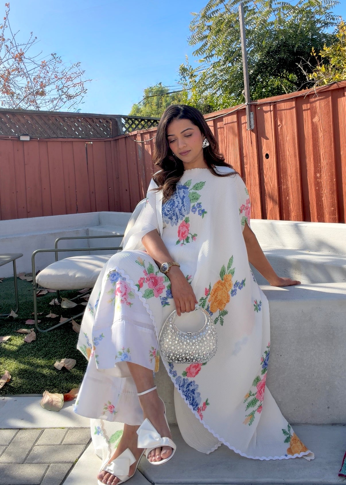 Summmer Rose Cape and Trousers co-ord set