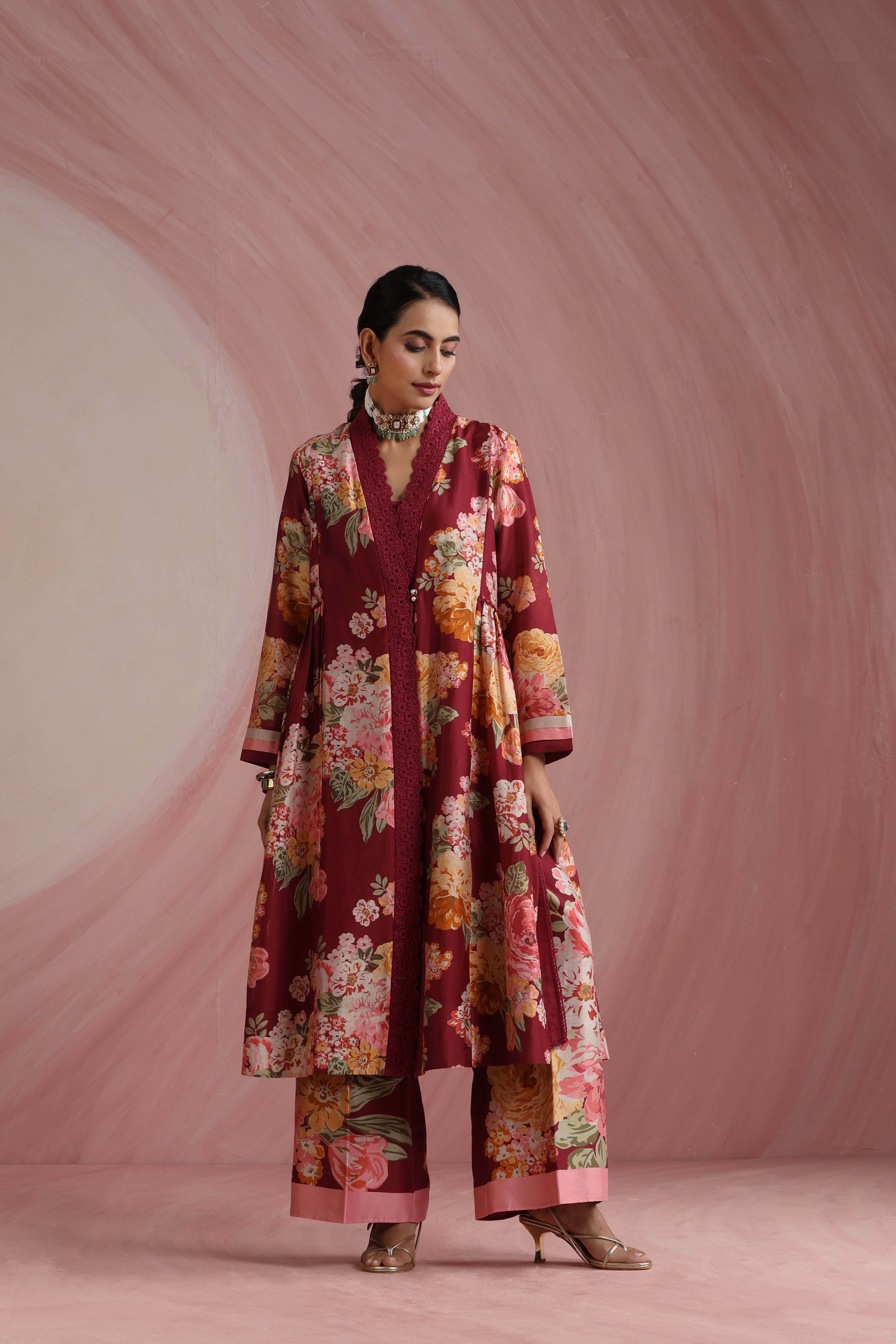 The Maharani Bagh Side Gathered Kurta Set