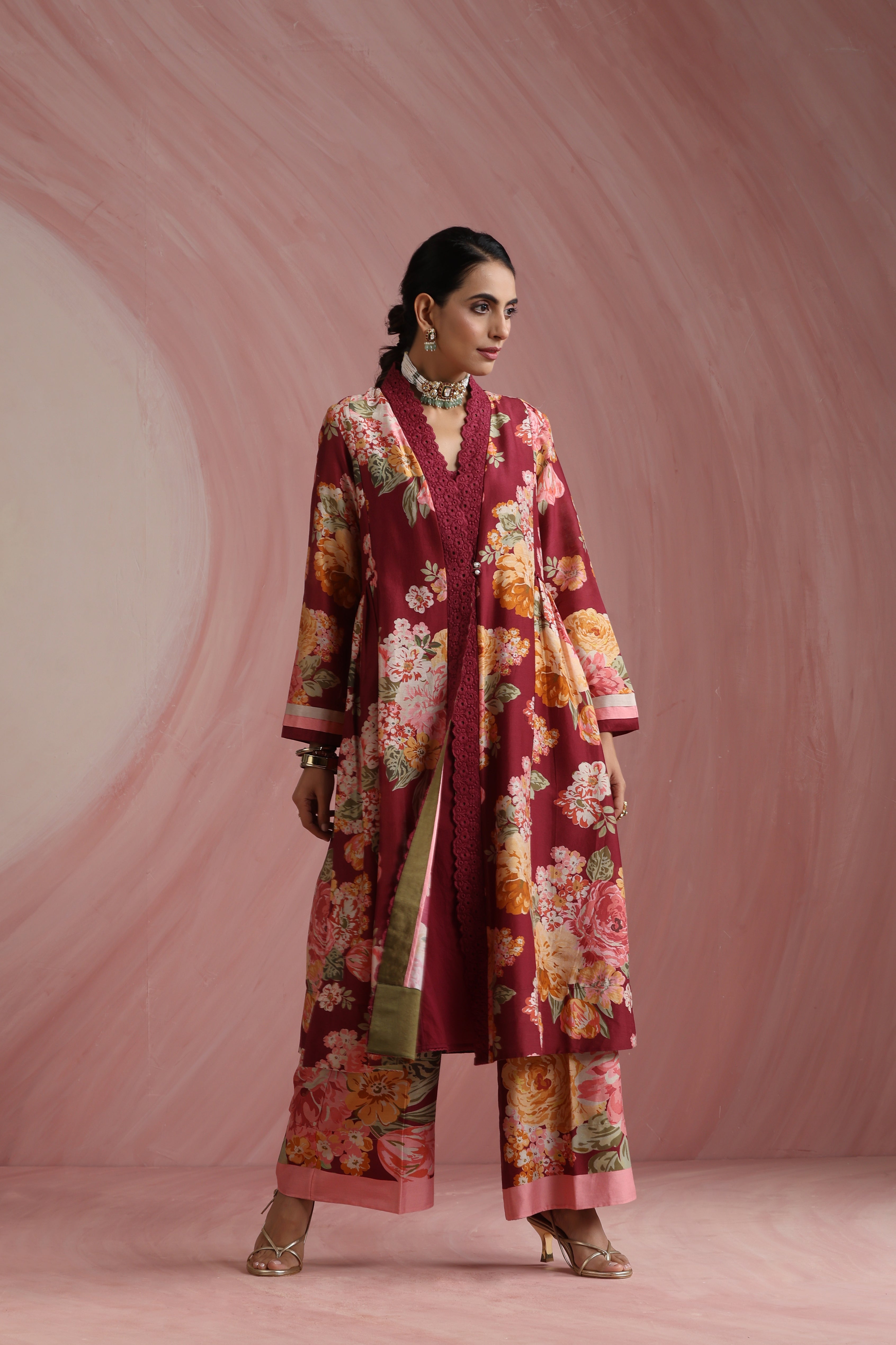 The Maharani Bagh Side Gathered Kurta Set