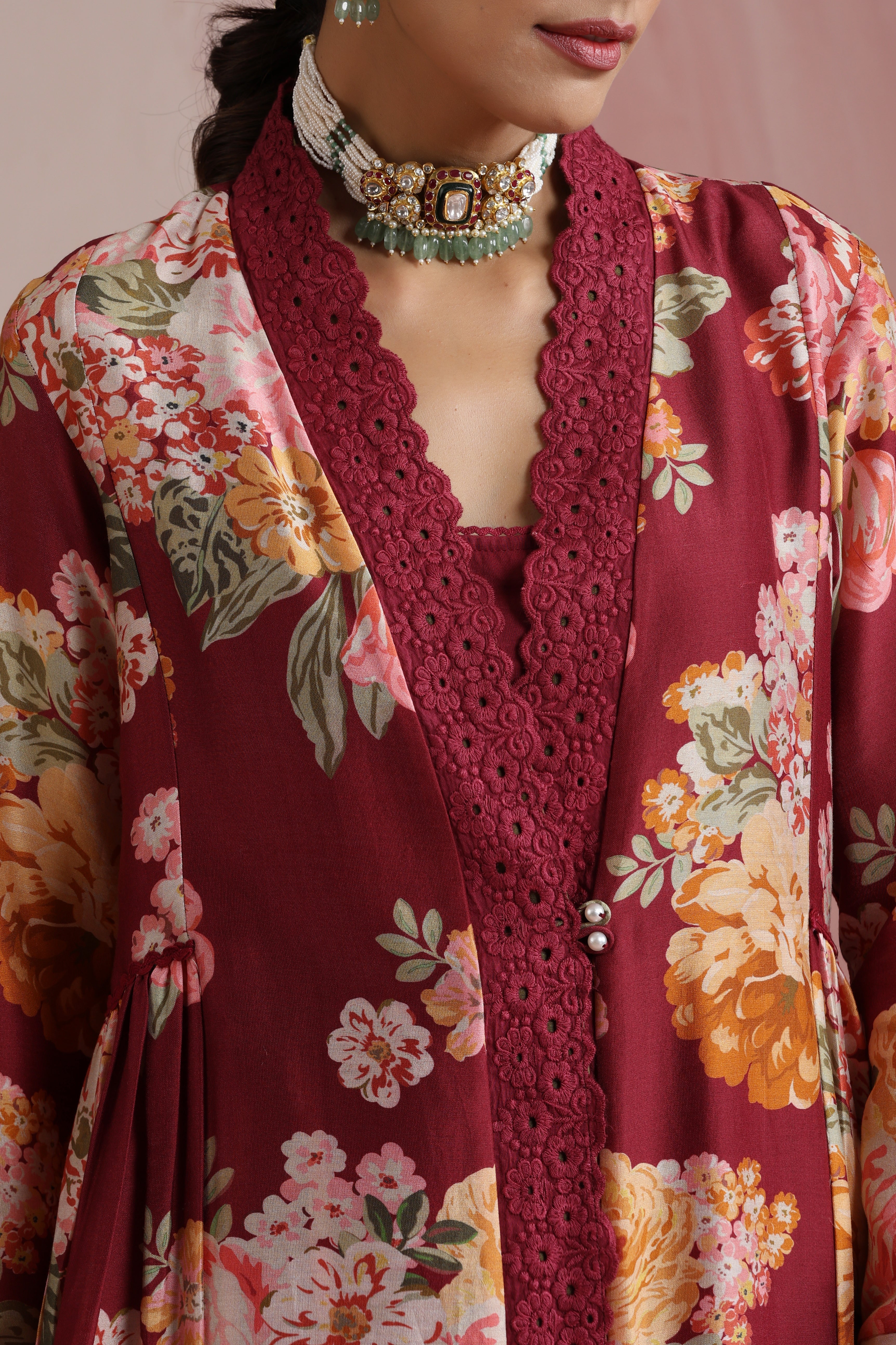 The Maharani Bagh Side Gathered Kurta Set