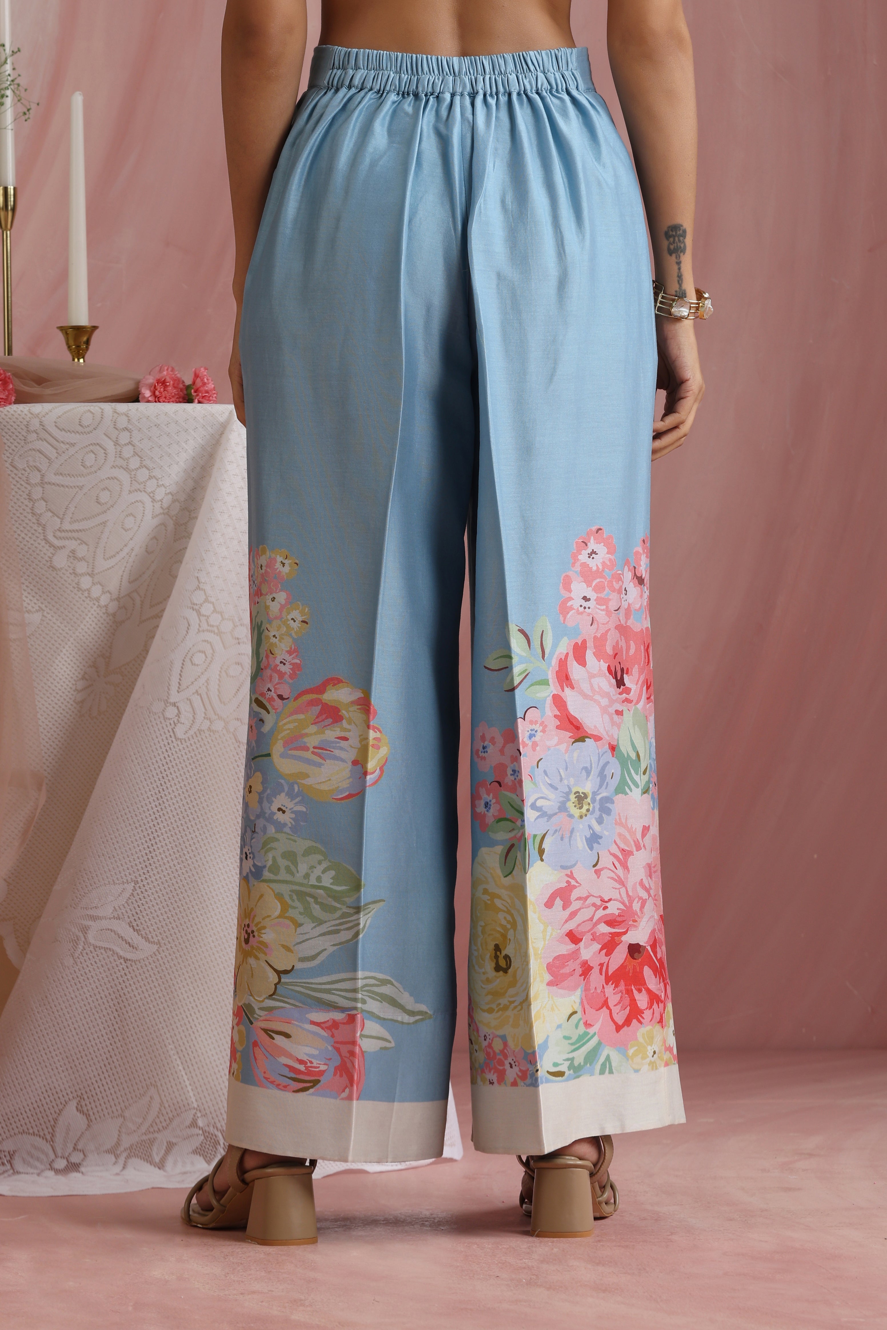 Powder Light Blossoms Kurta Set