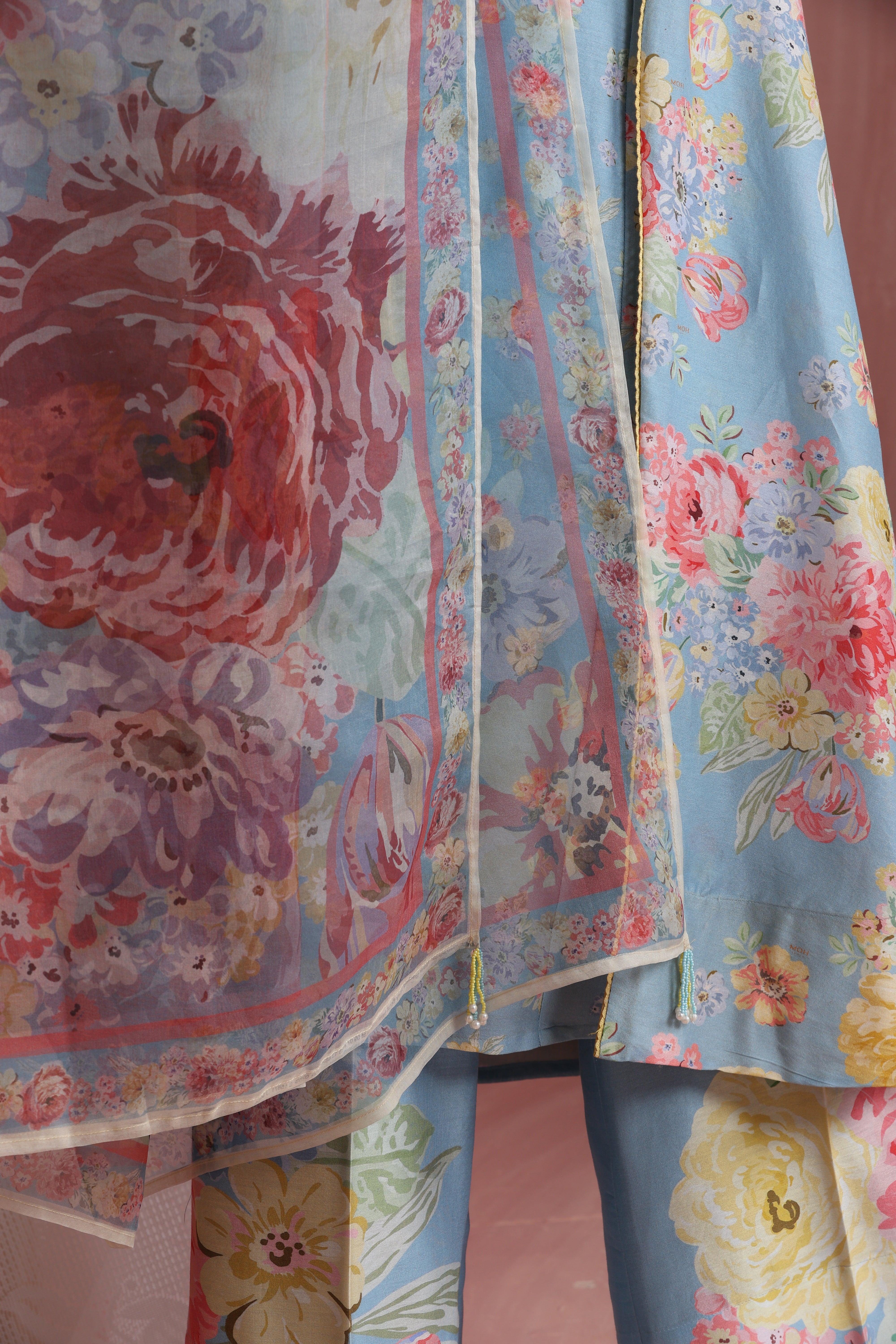 Powder Light Blossoms Kurta Set