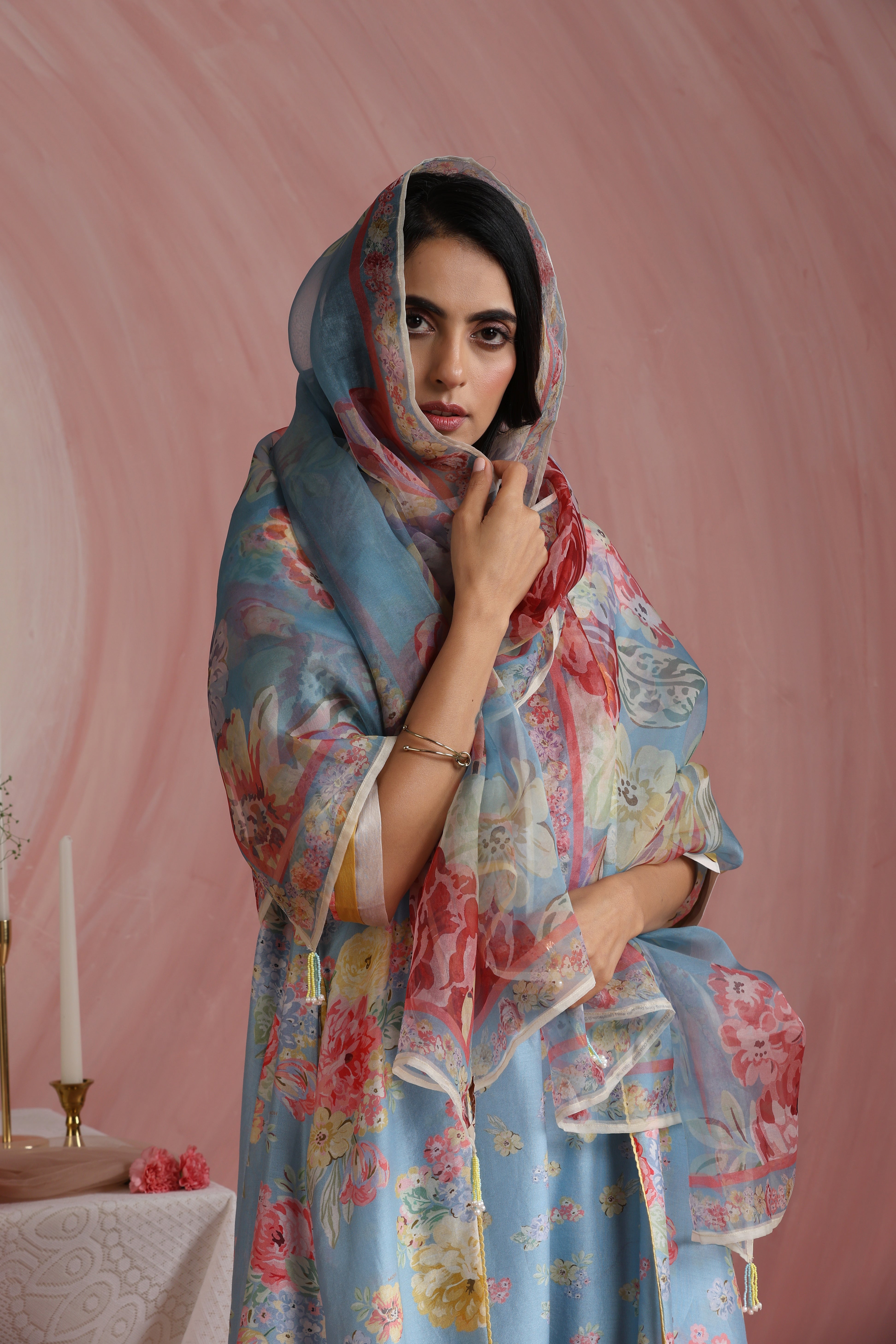 Powder Light Blossoms Kurta Set