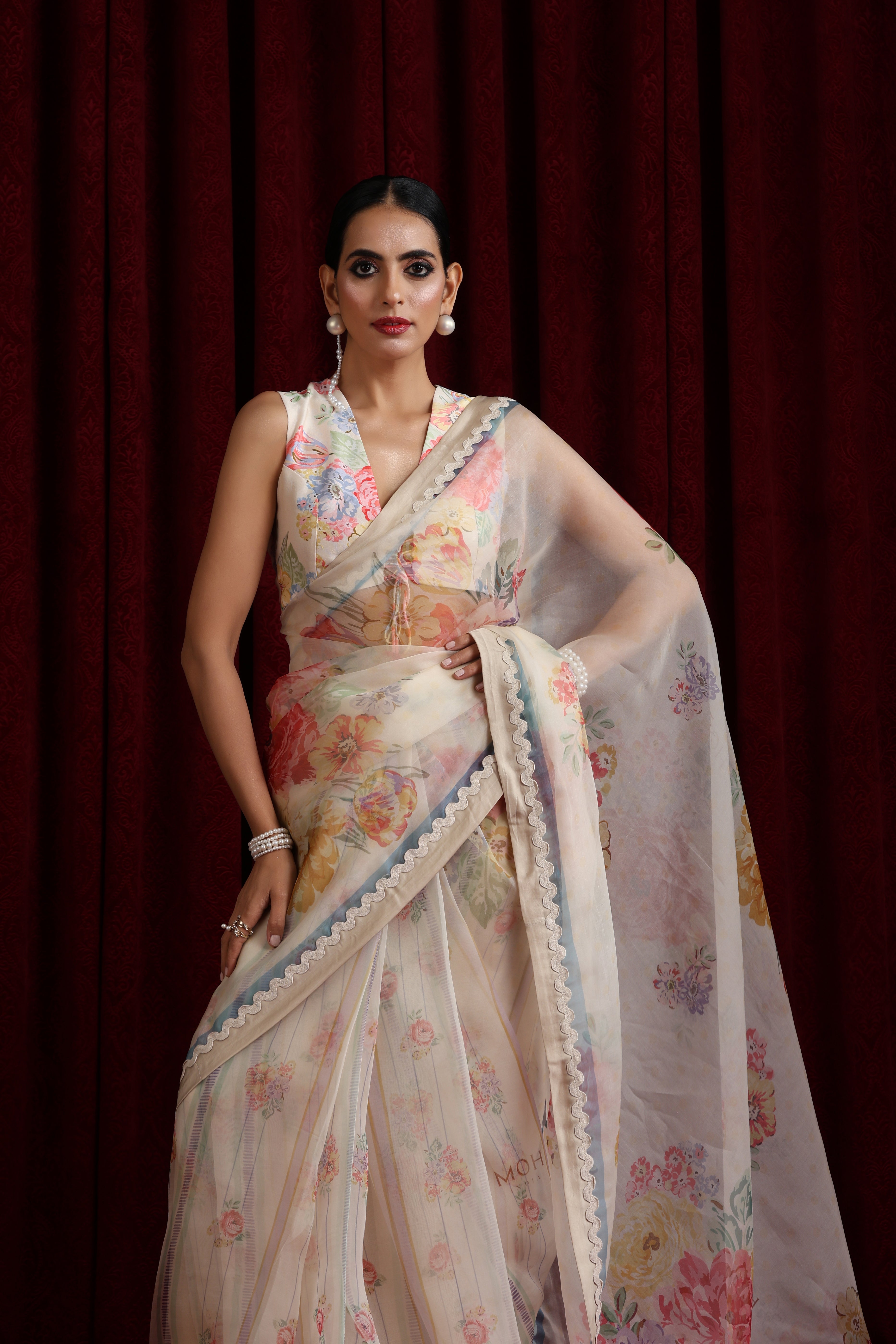 Mohtarma's Rose Garden Saree Set