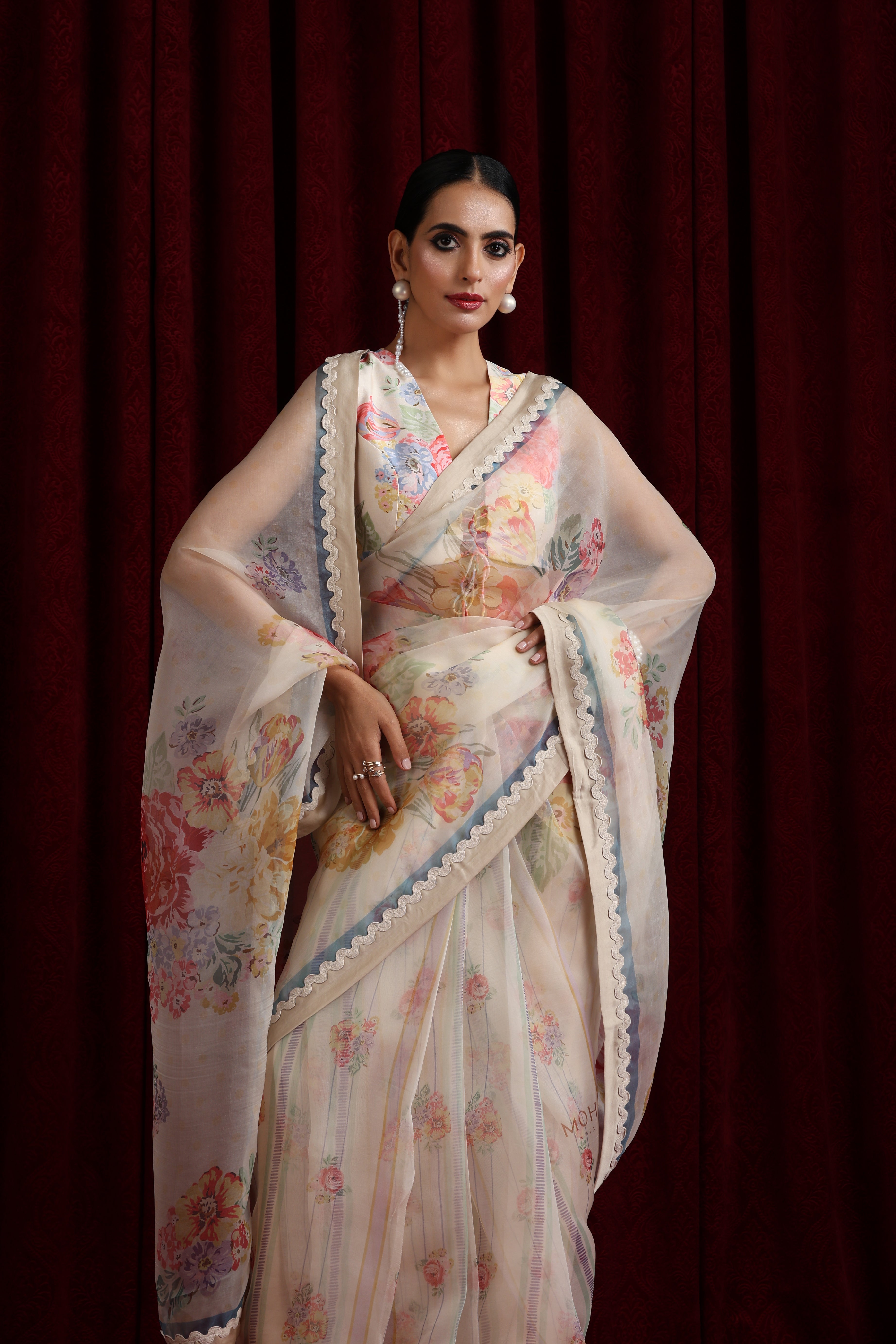 Mohtarma's Rose Garden Saree Set