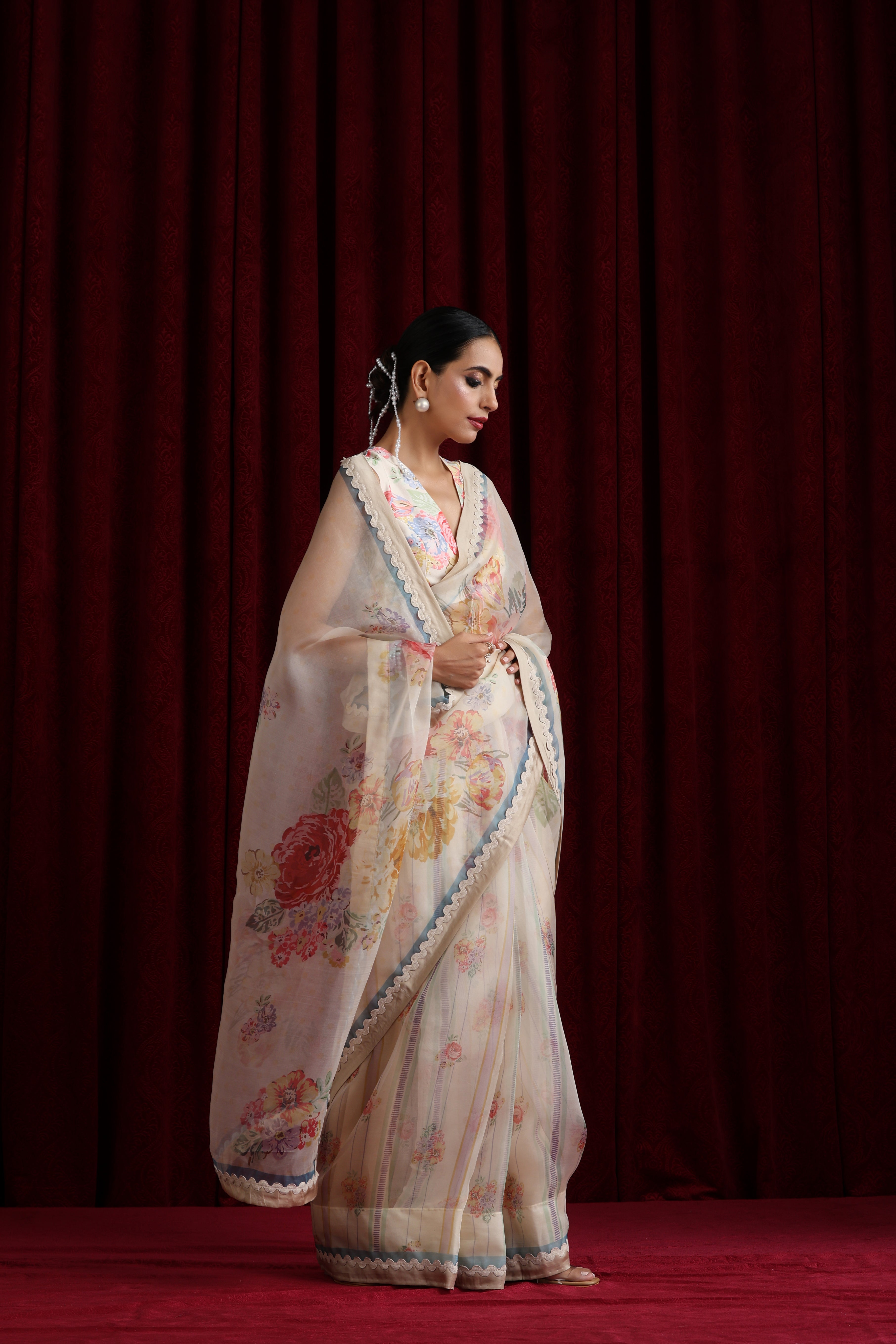 Mohtarma's Rose Garden Saree Set