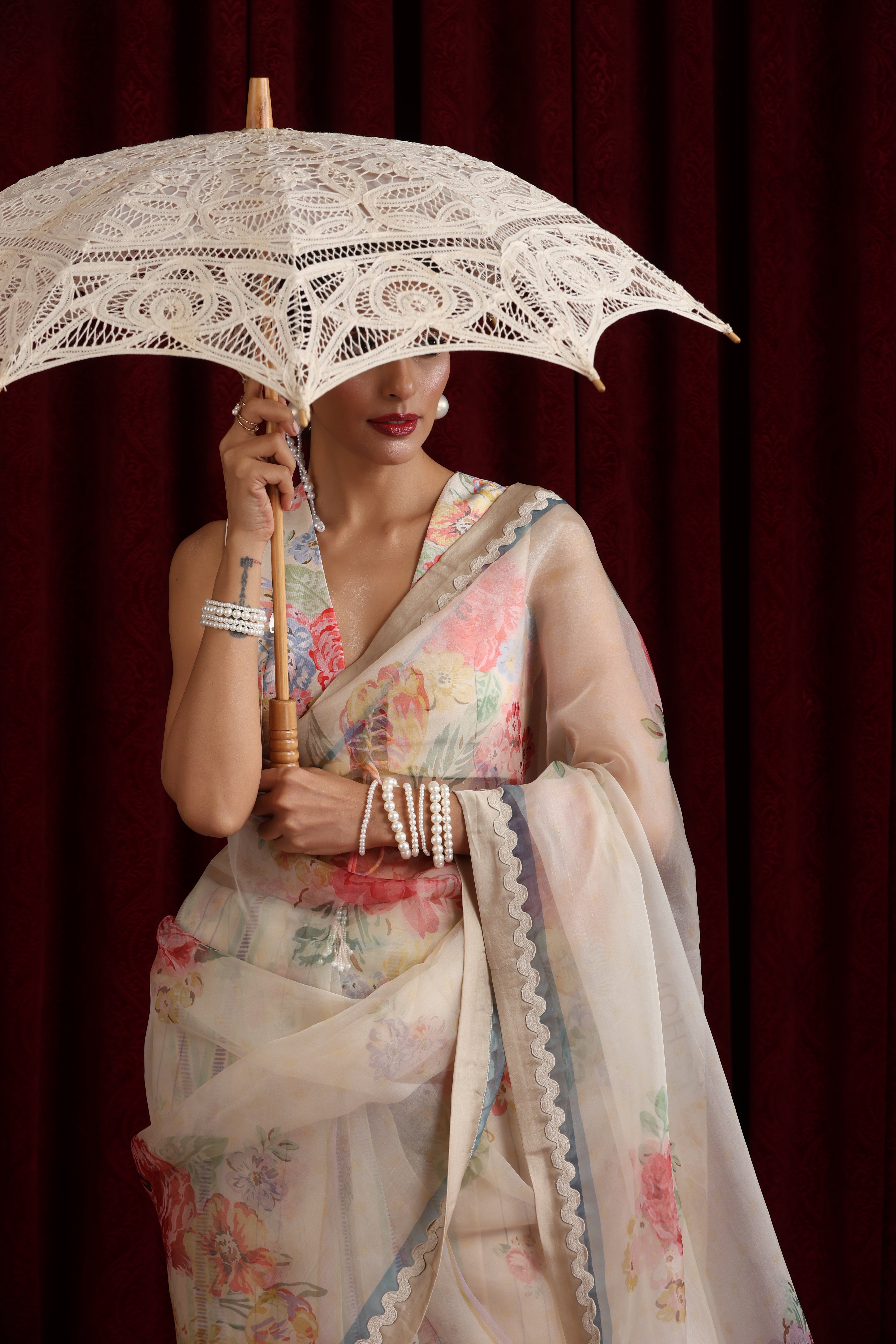 Mohtarma's Rose Garden Saree Set