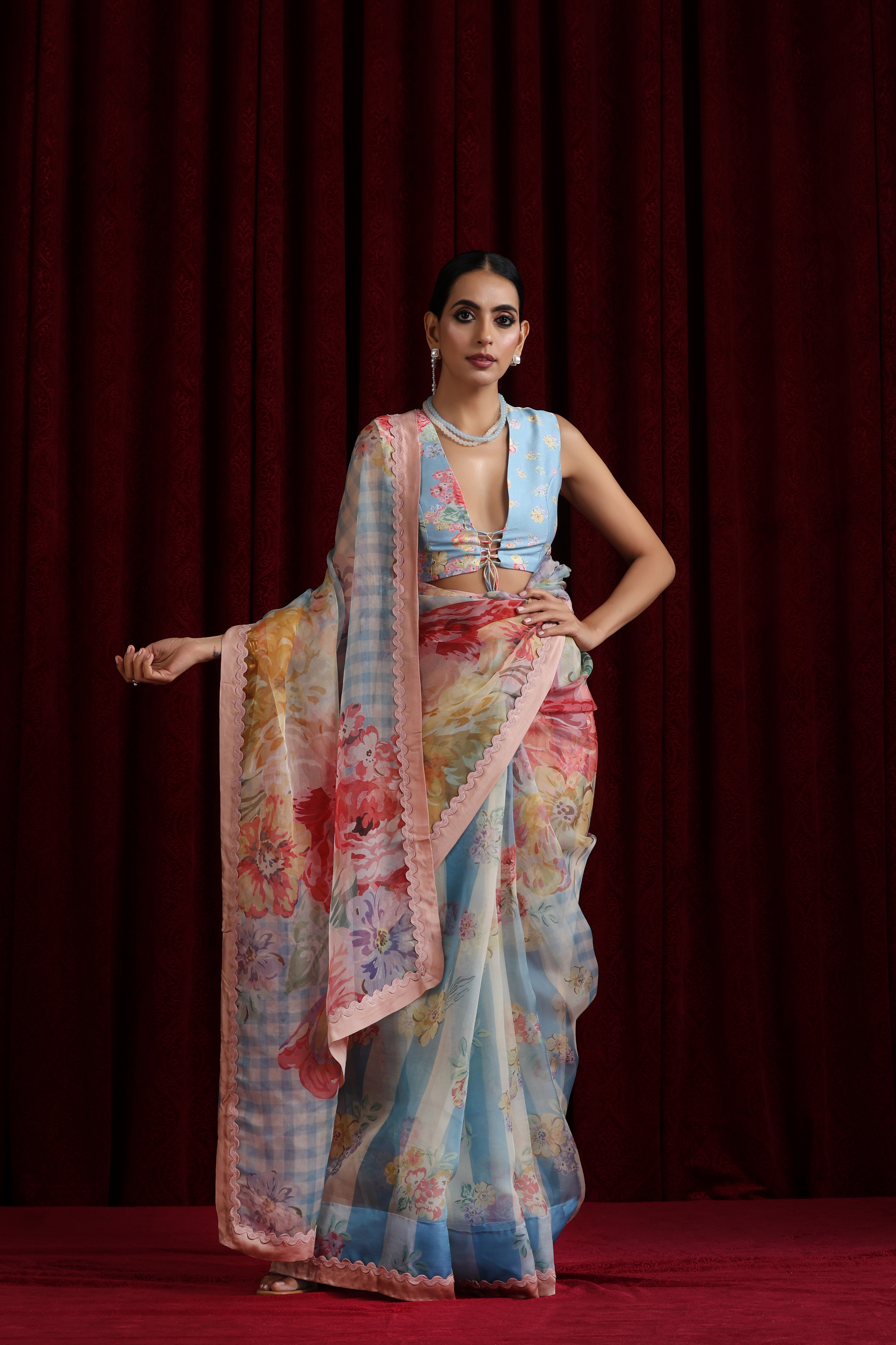 Rani Bloom Saree Set