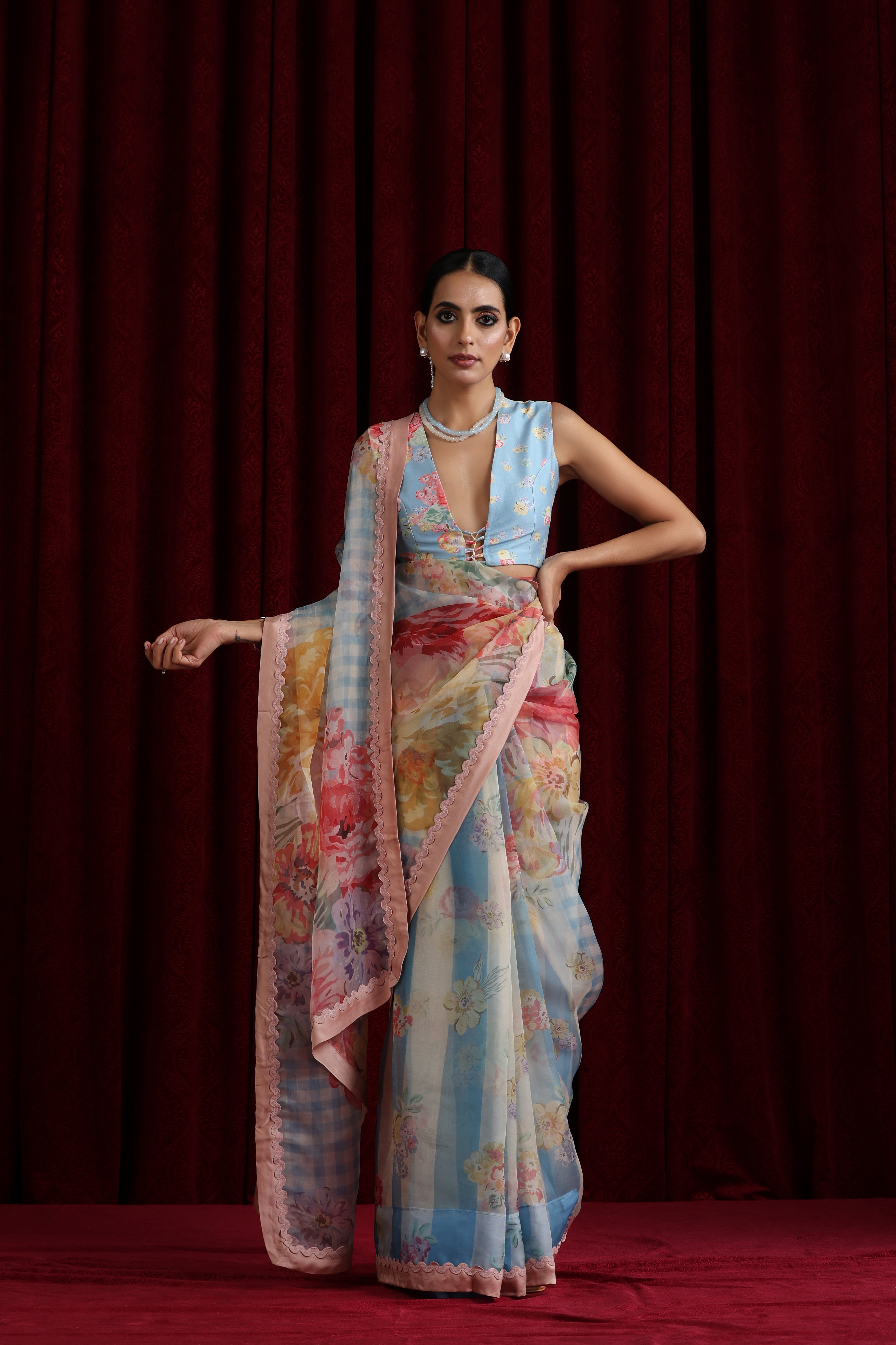 Rani Bloom Saree Set