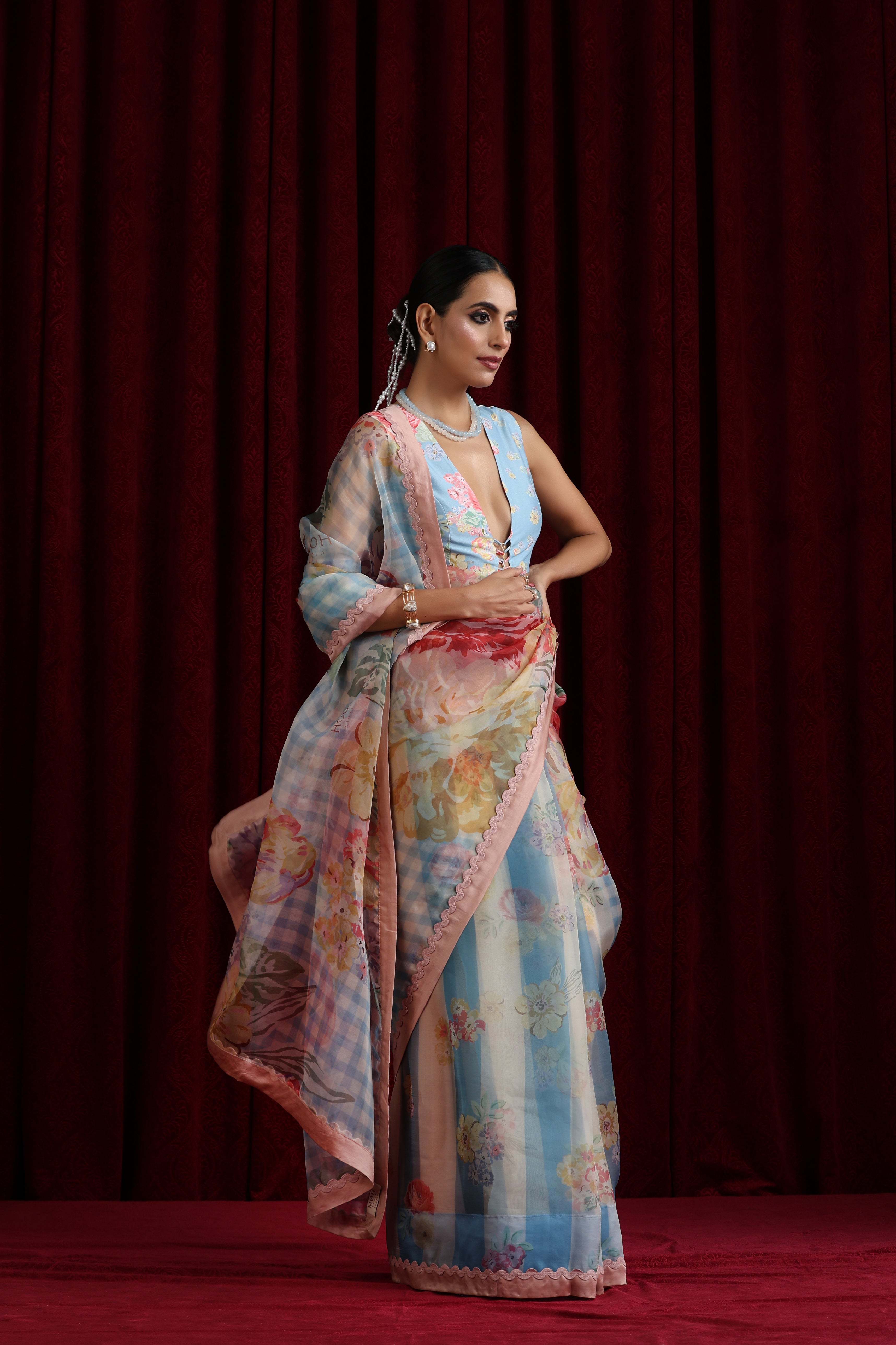 Rani Bloom Saree Set