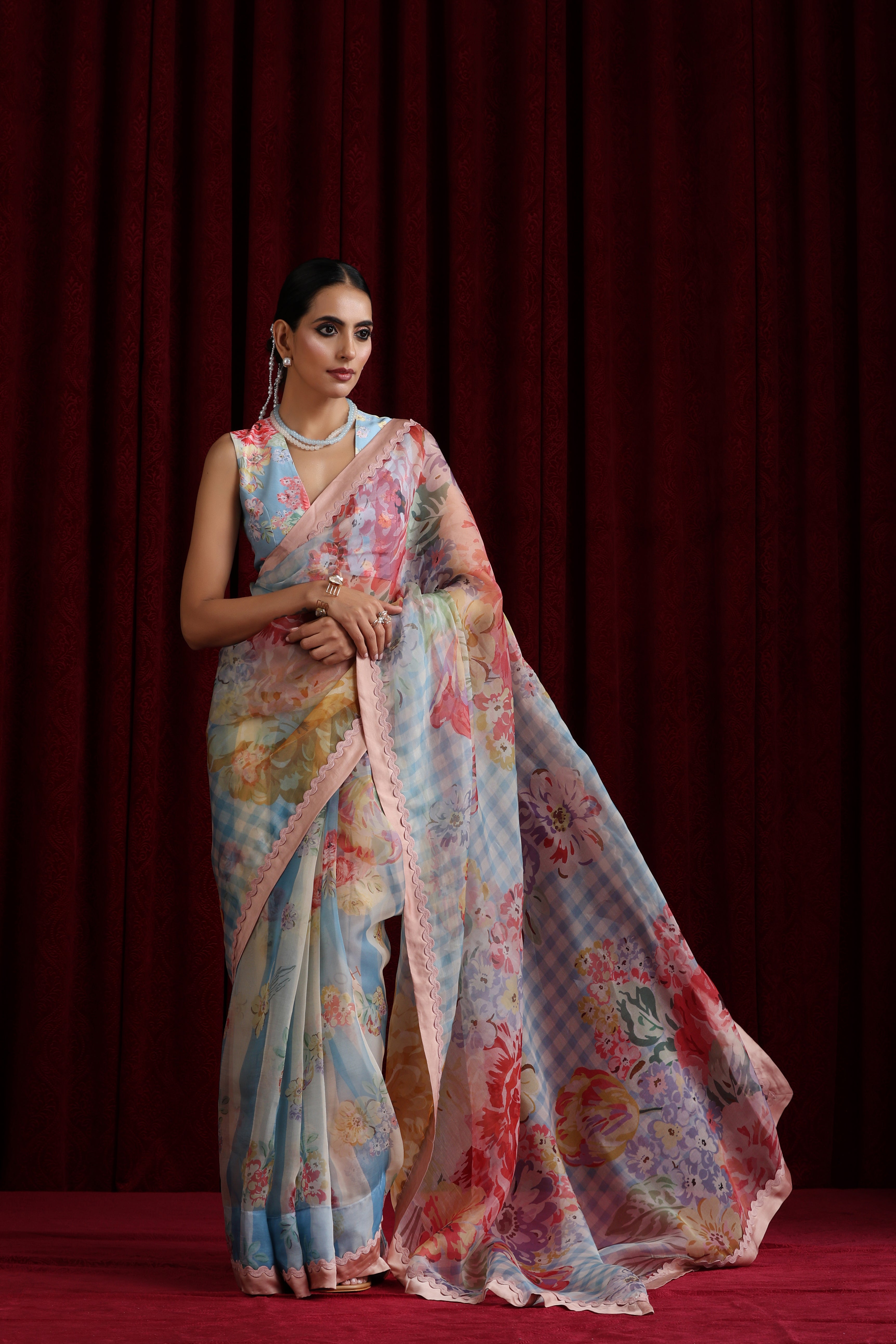 Rani Bloom Saree Set