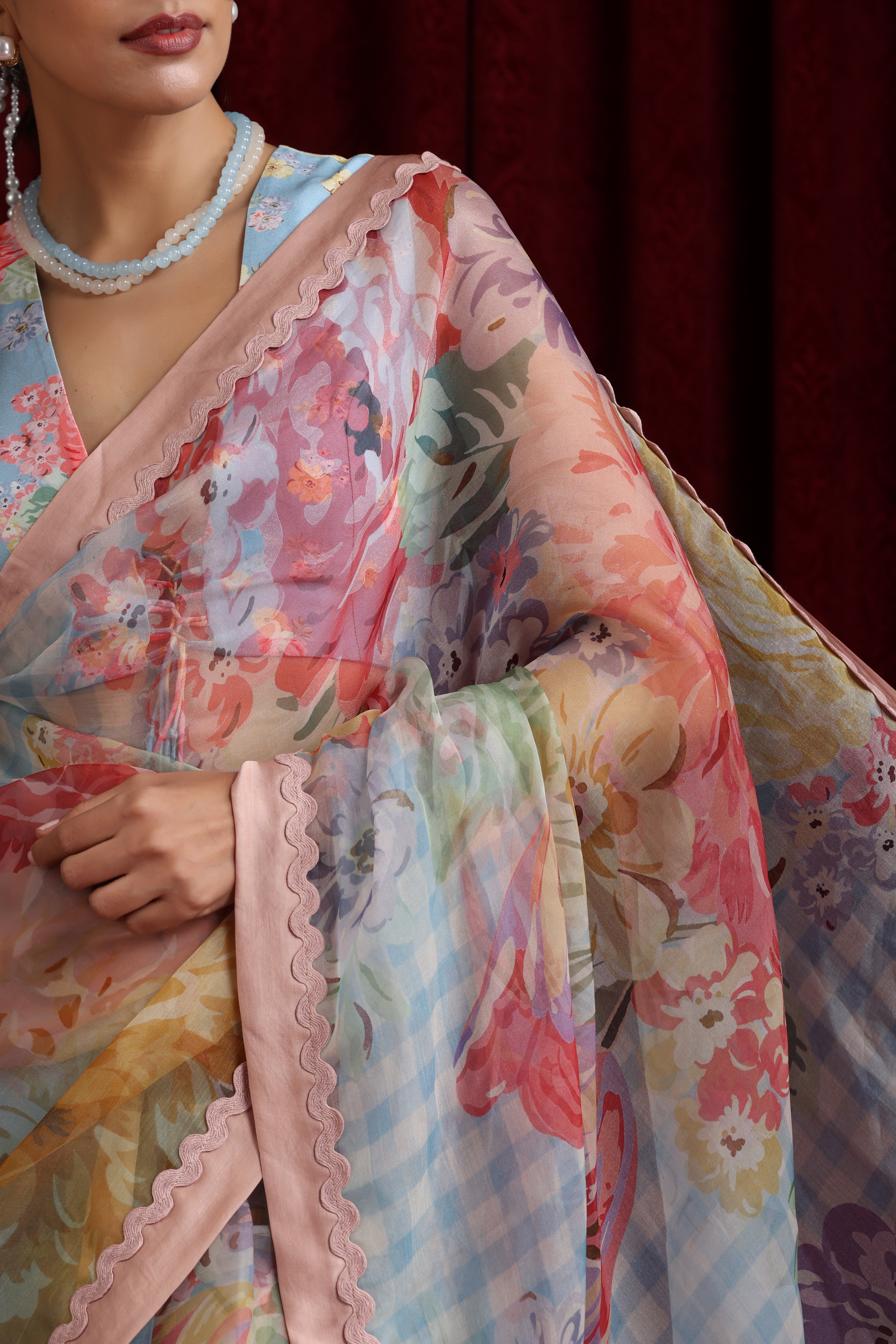 Rani Bloom Saree Set