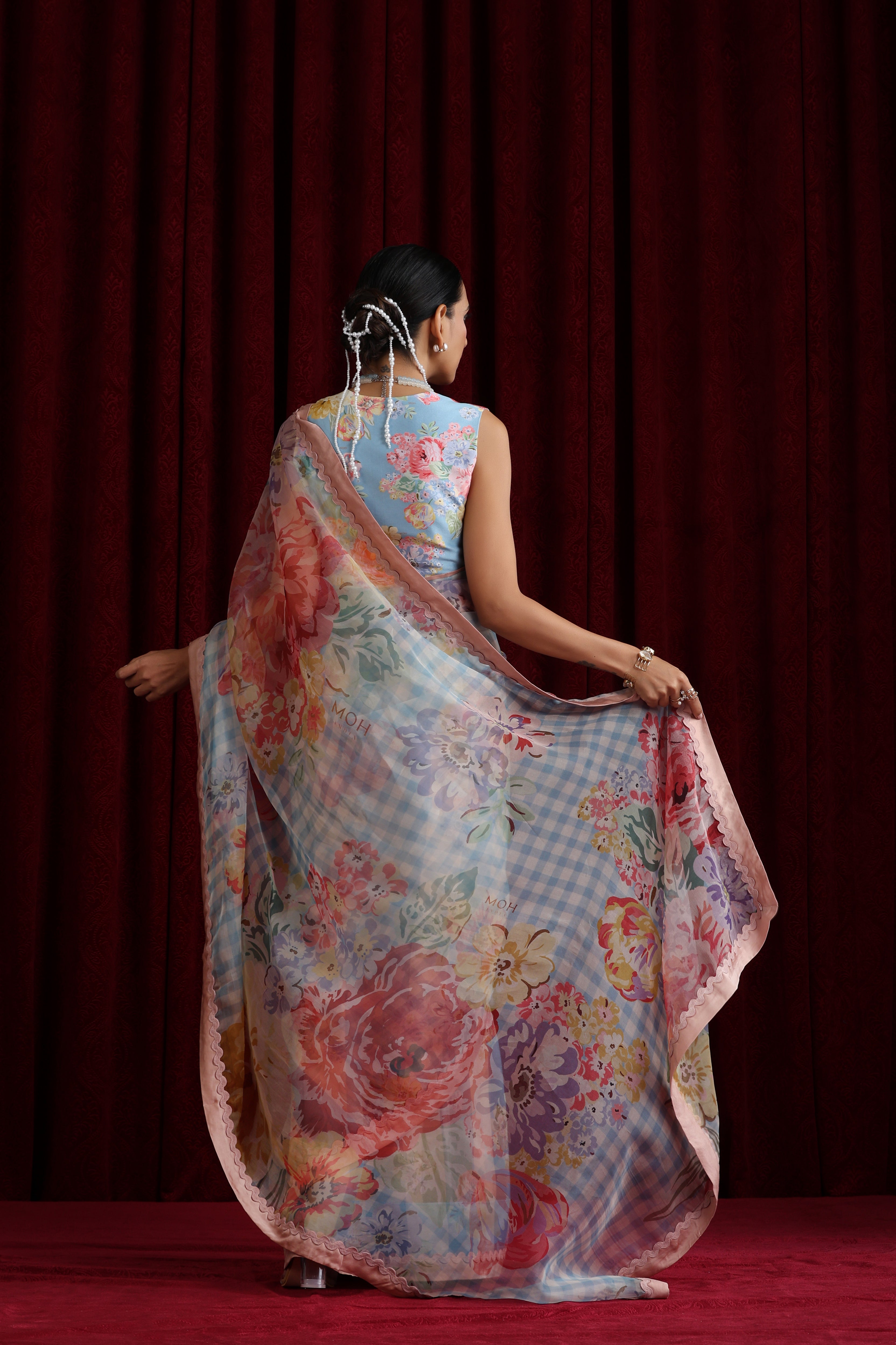 Rani Bloom Saree Set