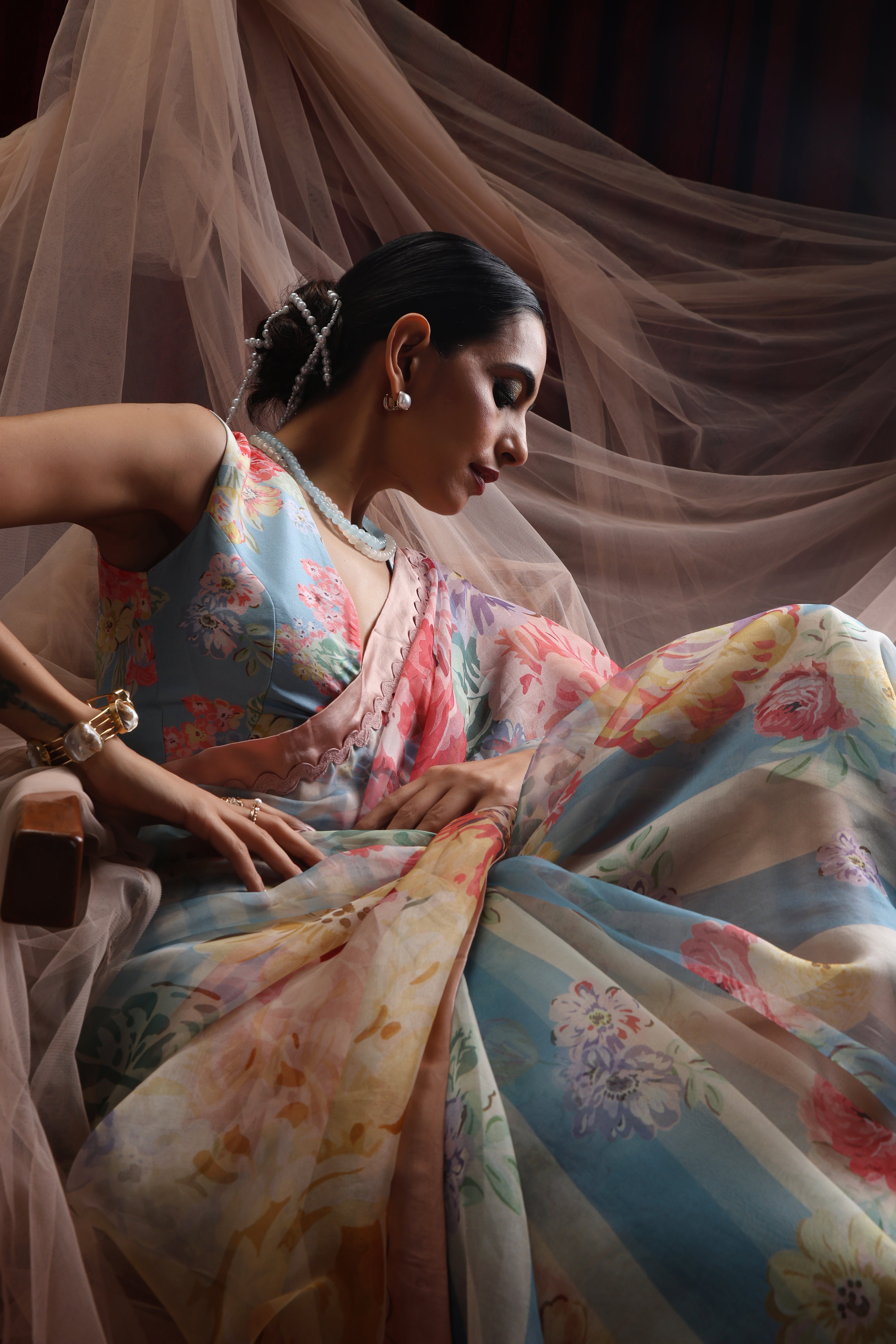 Rani Bloom Saree Set