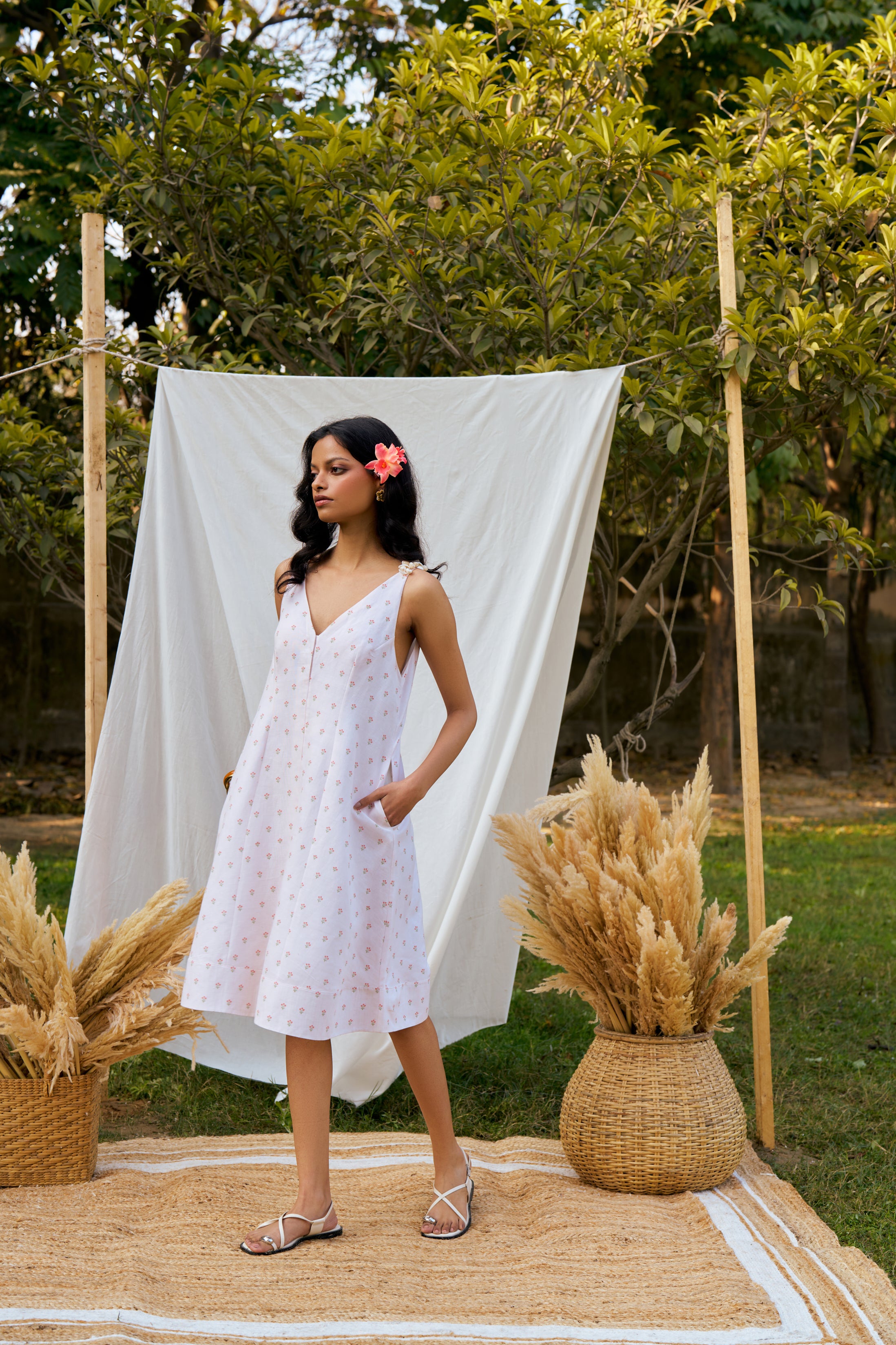 Petticoat Floral  Sleeveless Shell Dress