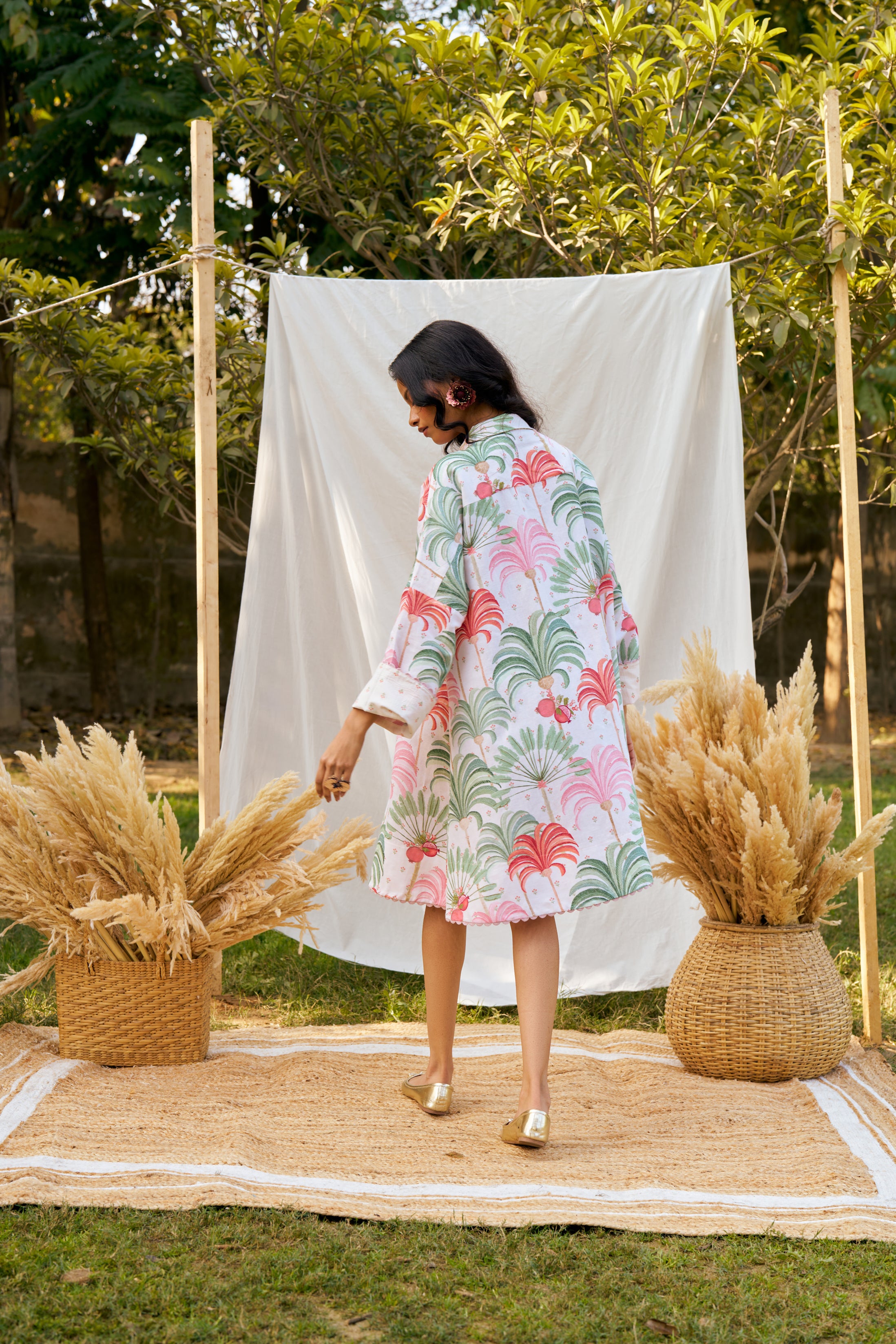 Palm Solstice Shirt Dress