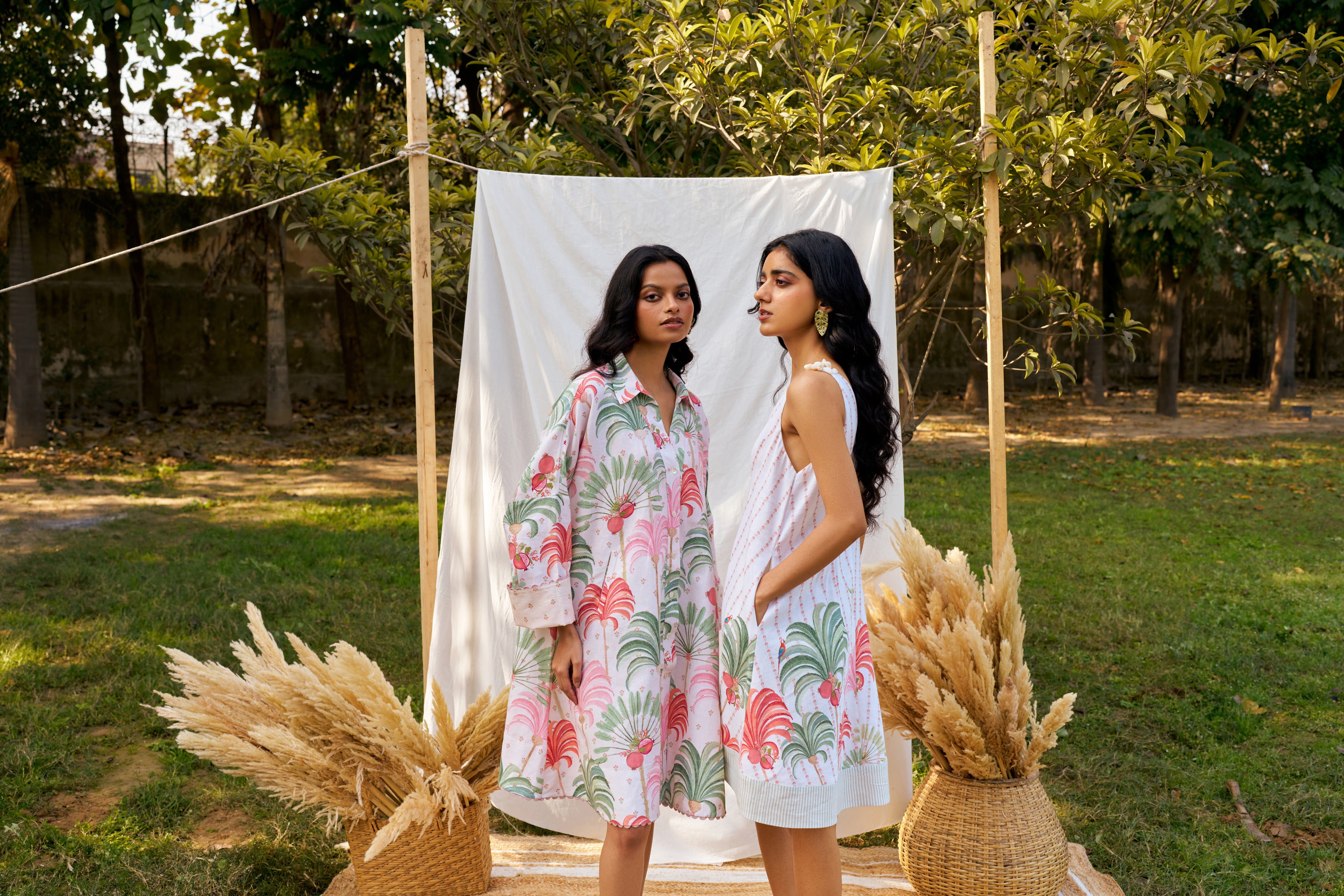 Plume & Palms Sleeveless Shell Dress