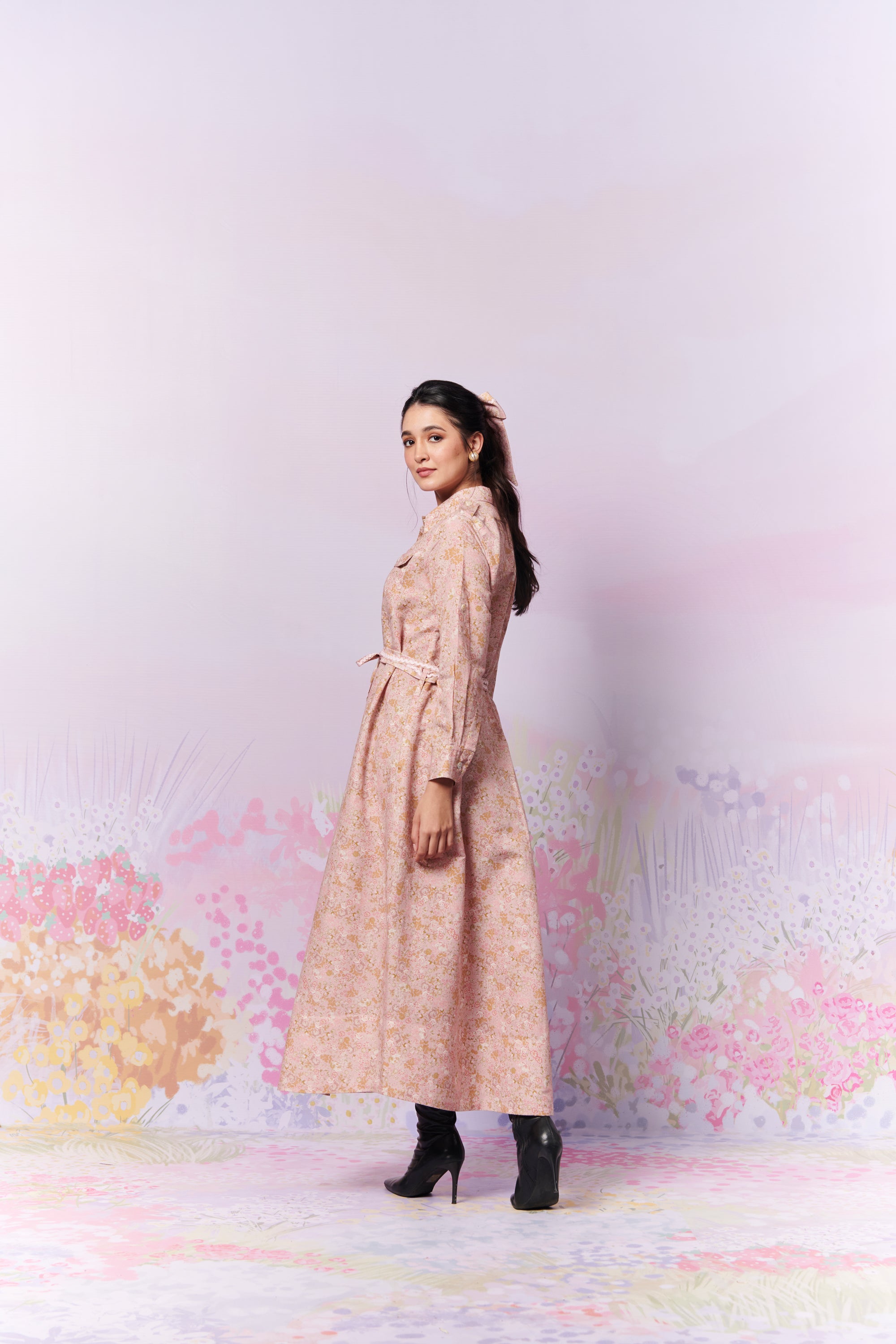 Petite Blooms long shirt dress