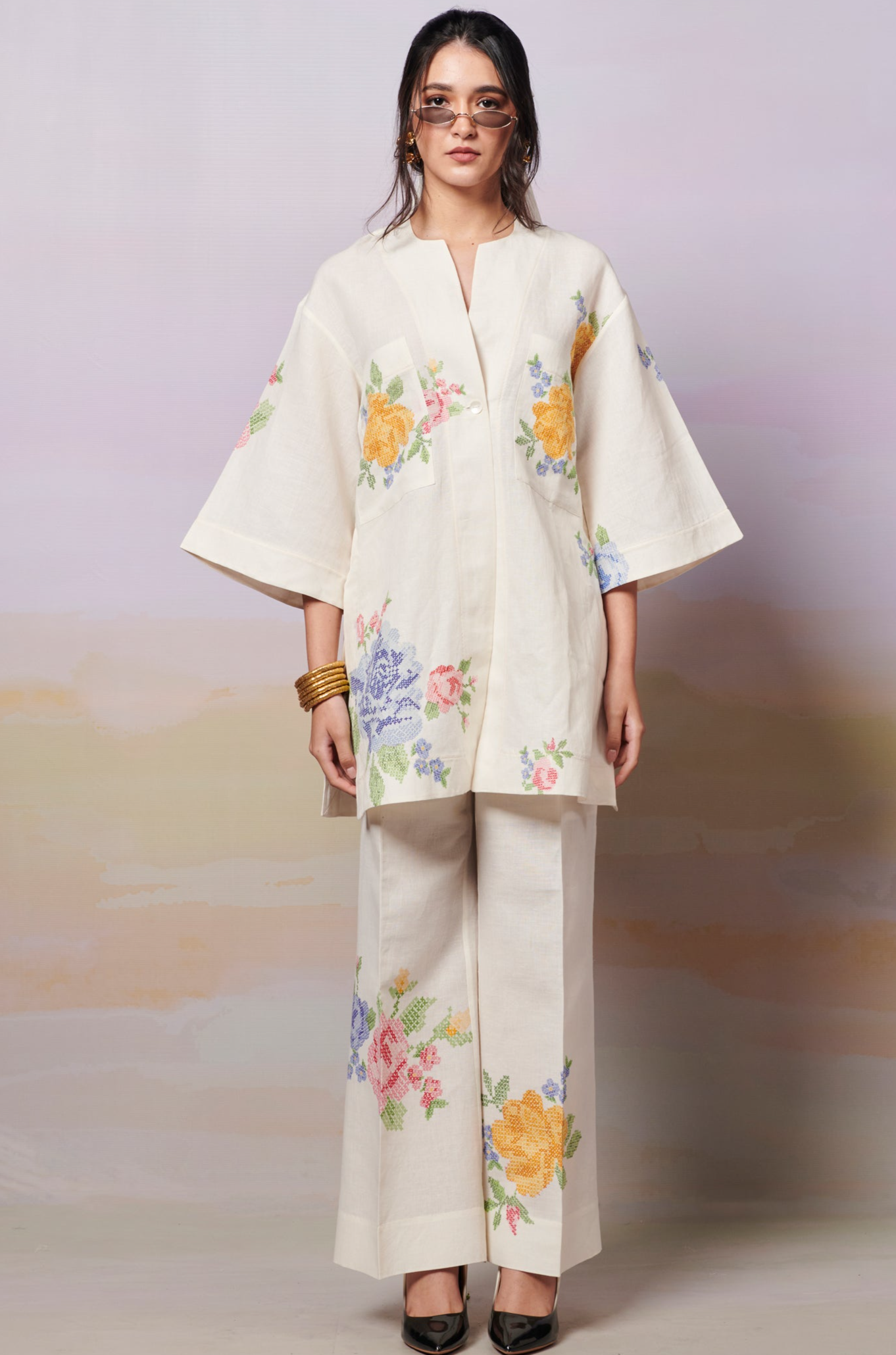Summer Roses Kurta Shirt