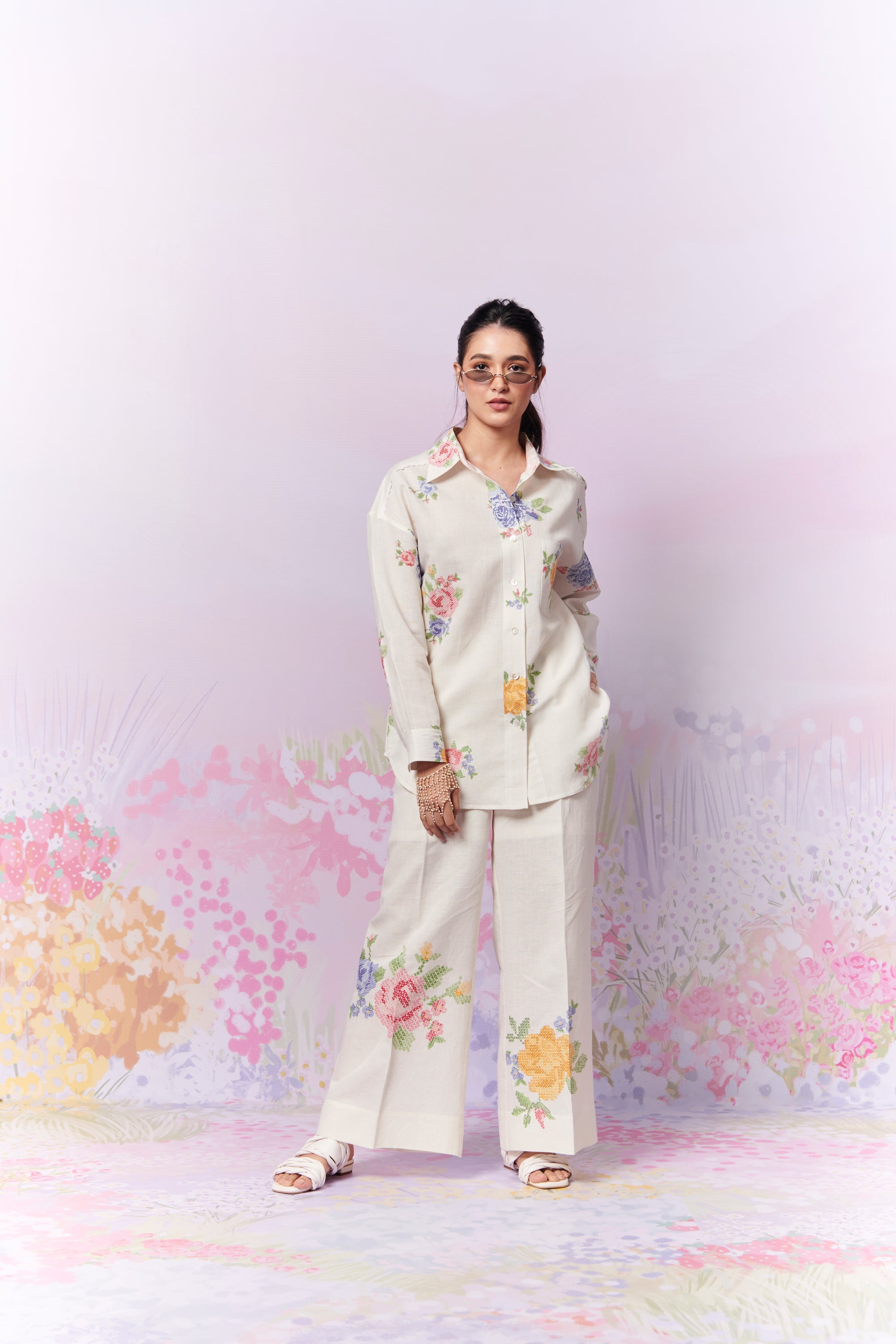 Summer Rose Shirt and Trousers Co-ord set