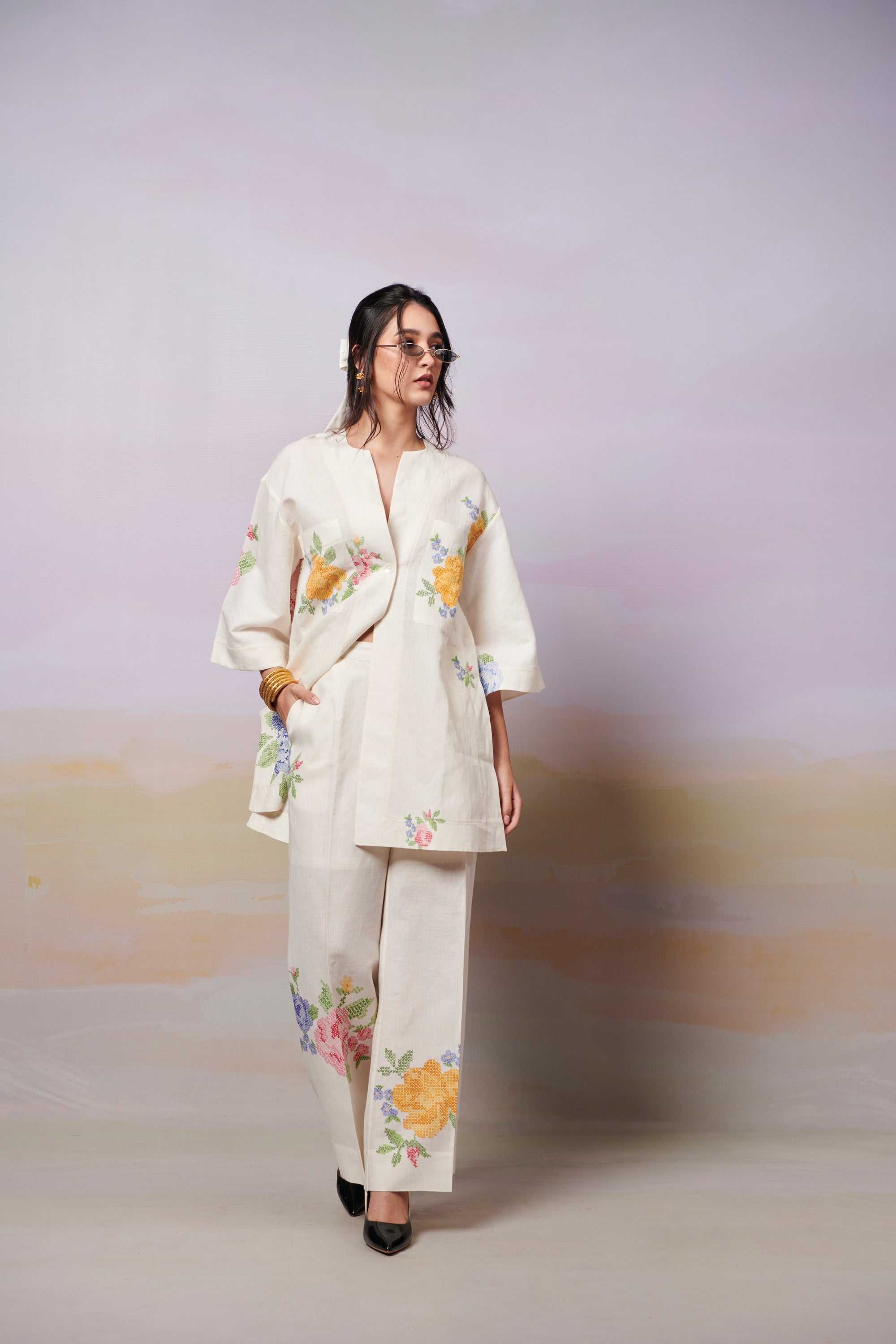 Summer Roses Kurta Shirt