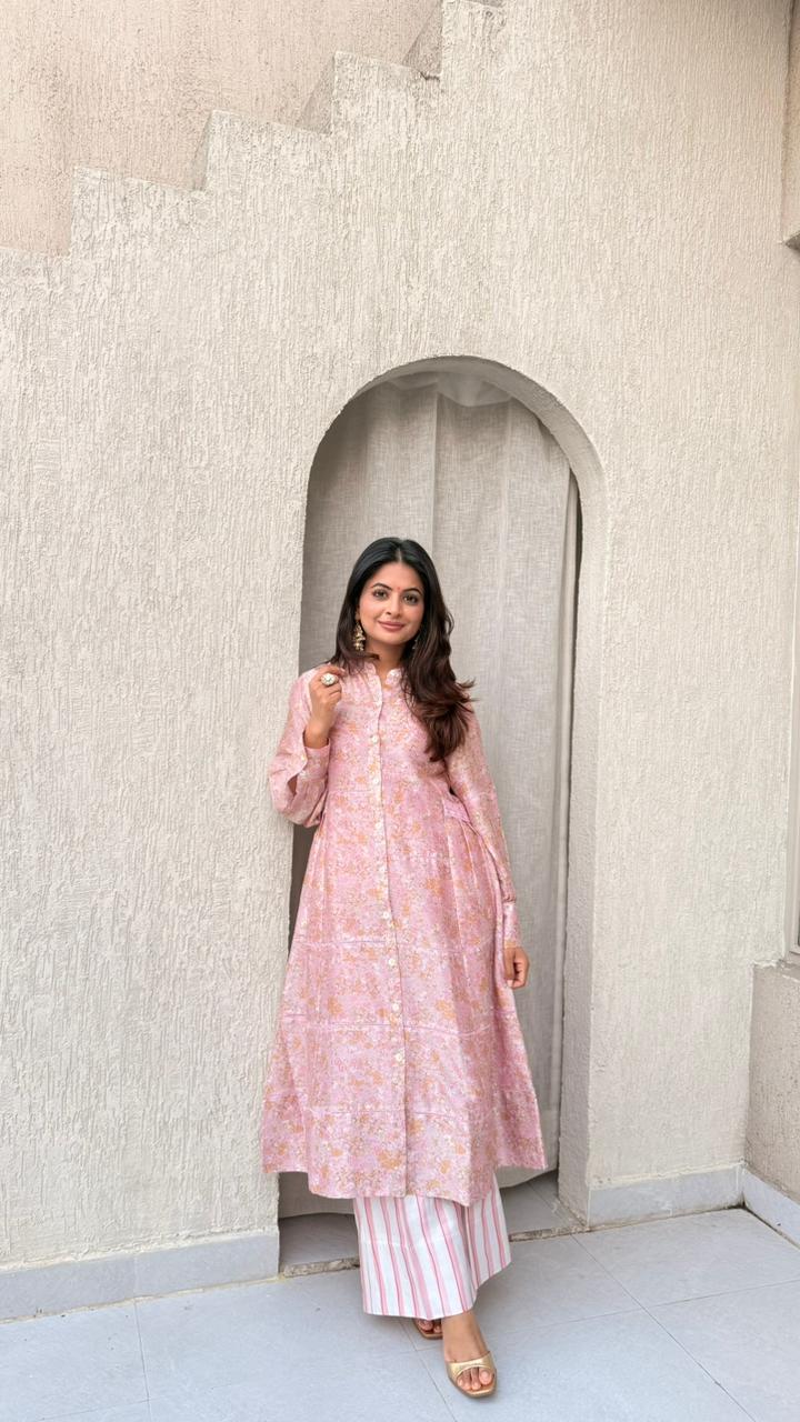 Petite Blooms Kurta and Trousers Co - Ord Set