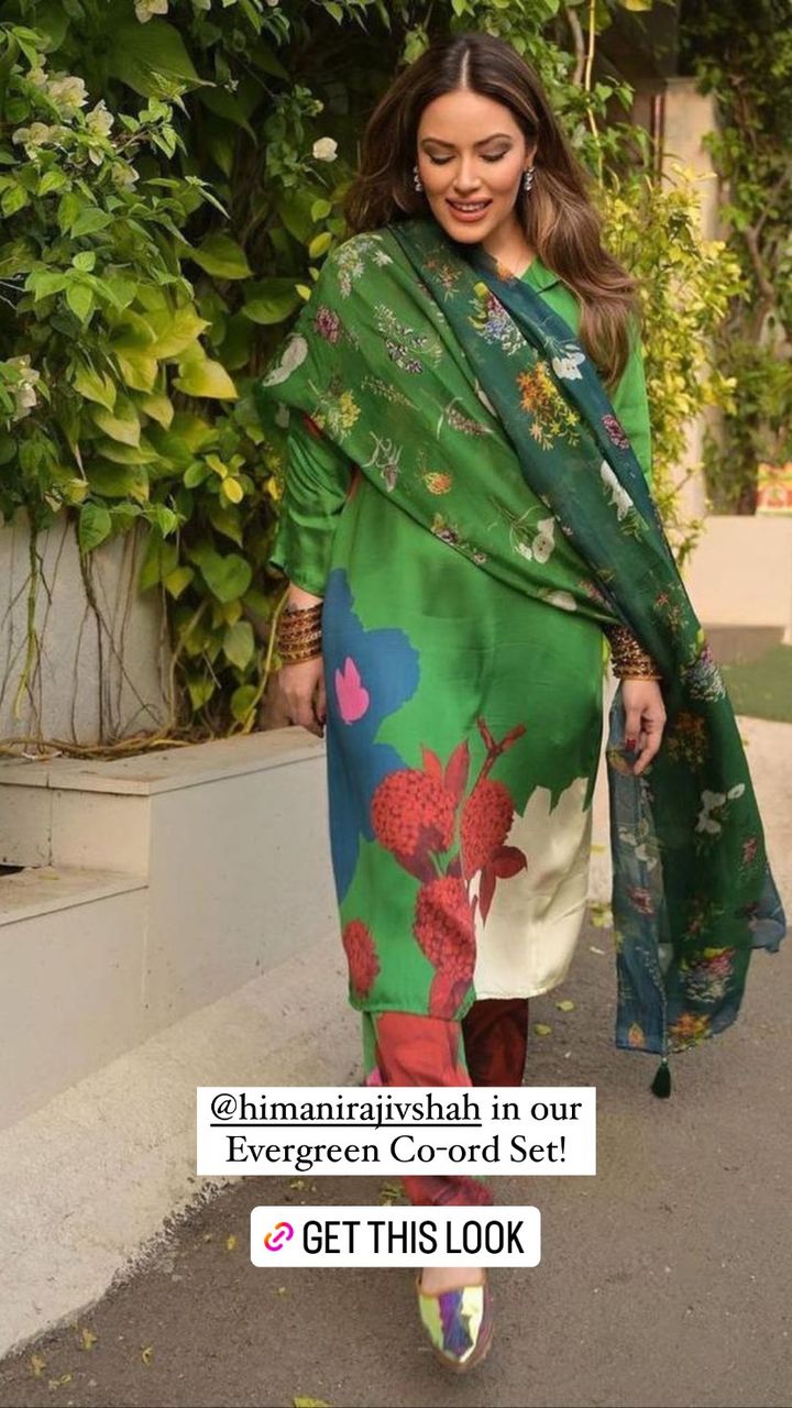 EVERGREEN KURTA & TROUSERS CO-ORDS SET