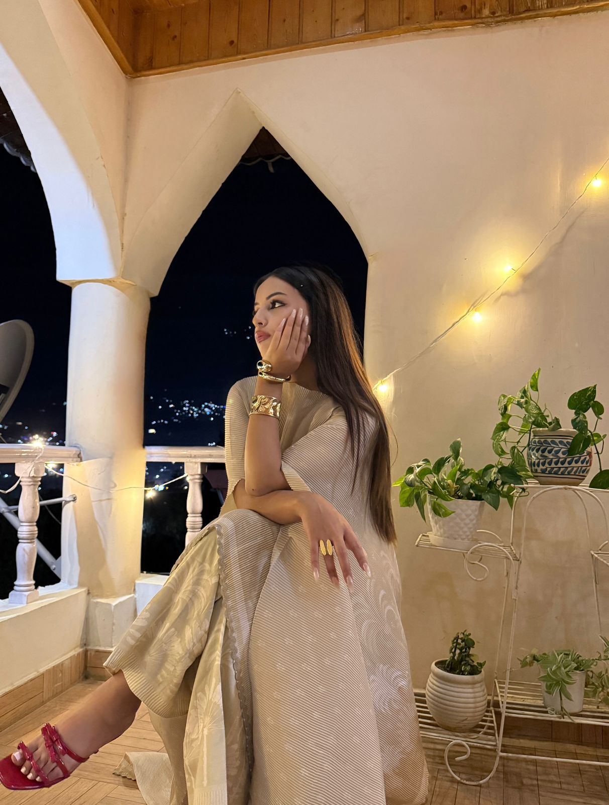 Sunkissed Palms  Kimono cape and Trouser co-ord set