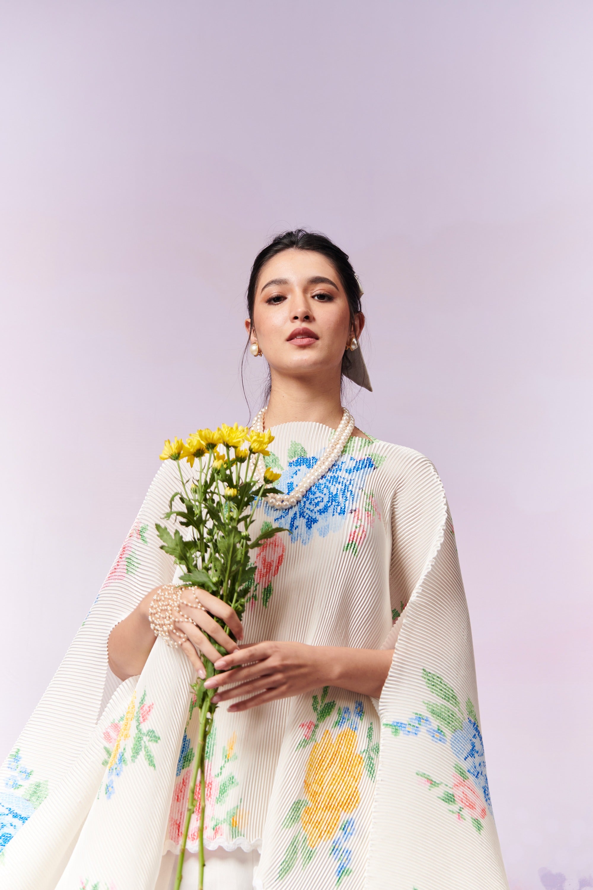 Summmer Rose Cape and Trousers co-ord set