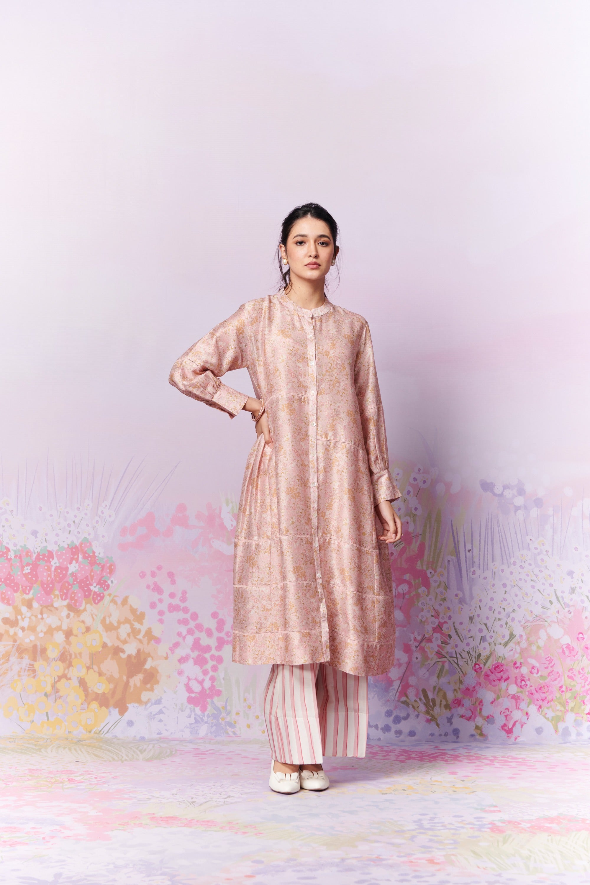 Petite Blooms Kurta and Trousers Co - Ord Set