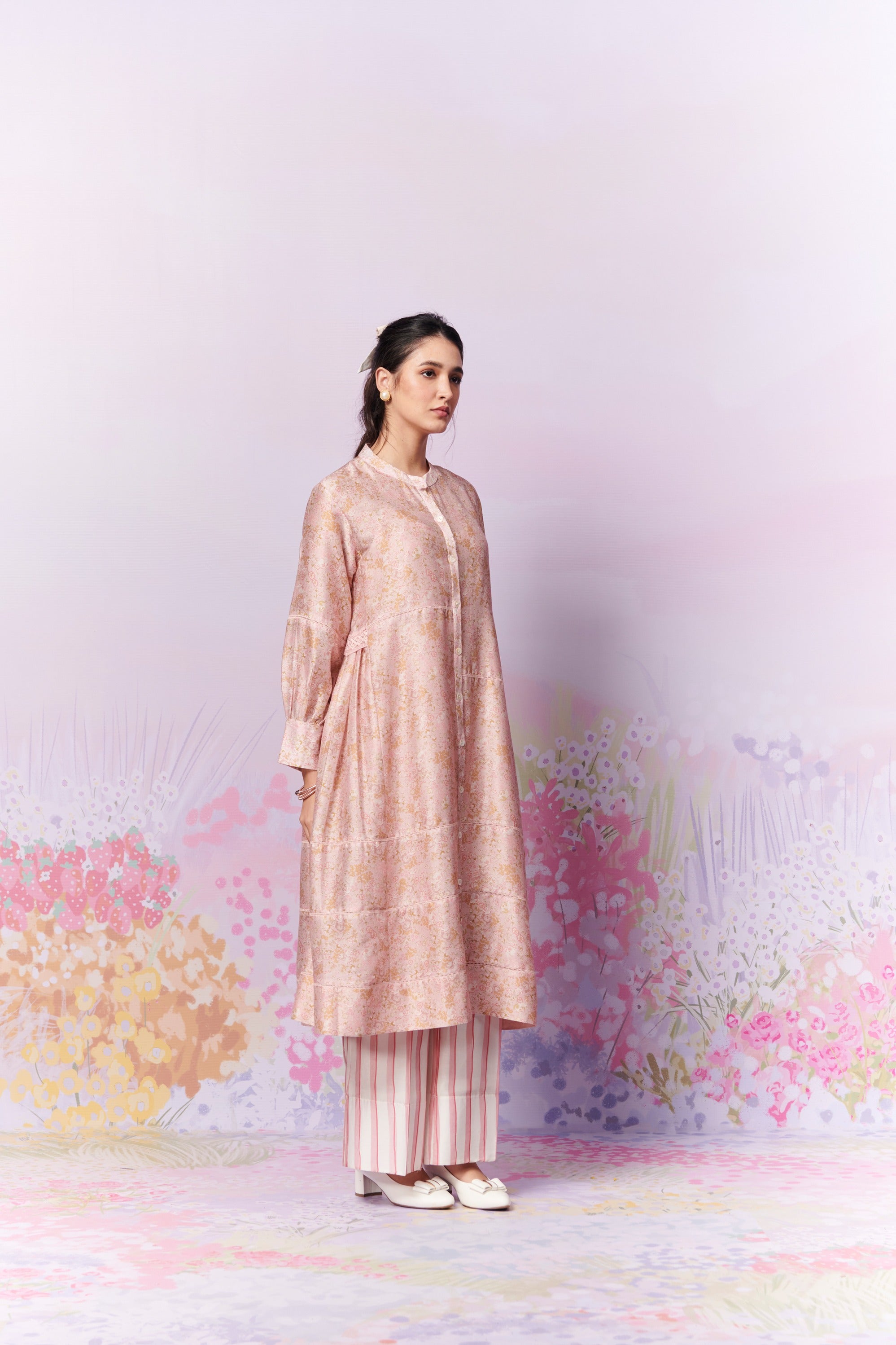 Petite Blooms Kurta and Trousers Co - Ord Set