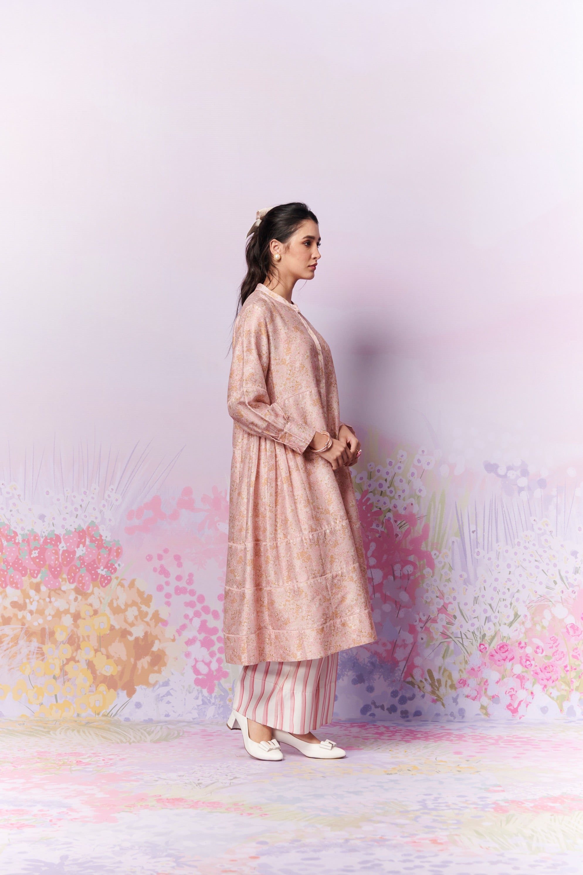 Petite Blooms Kurta and Trousers Co - Ord Set